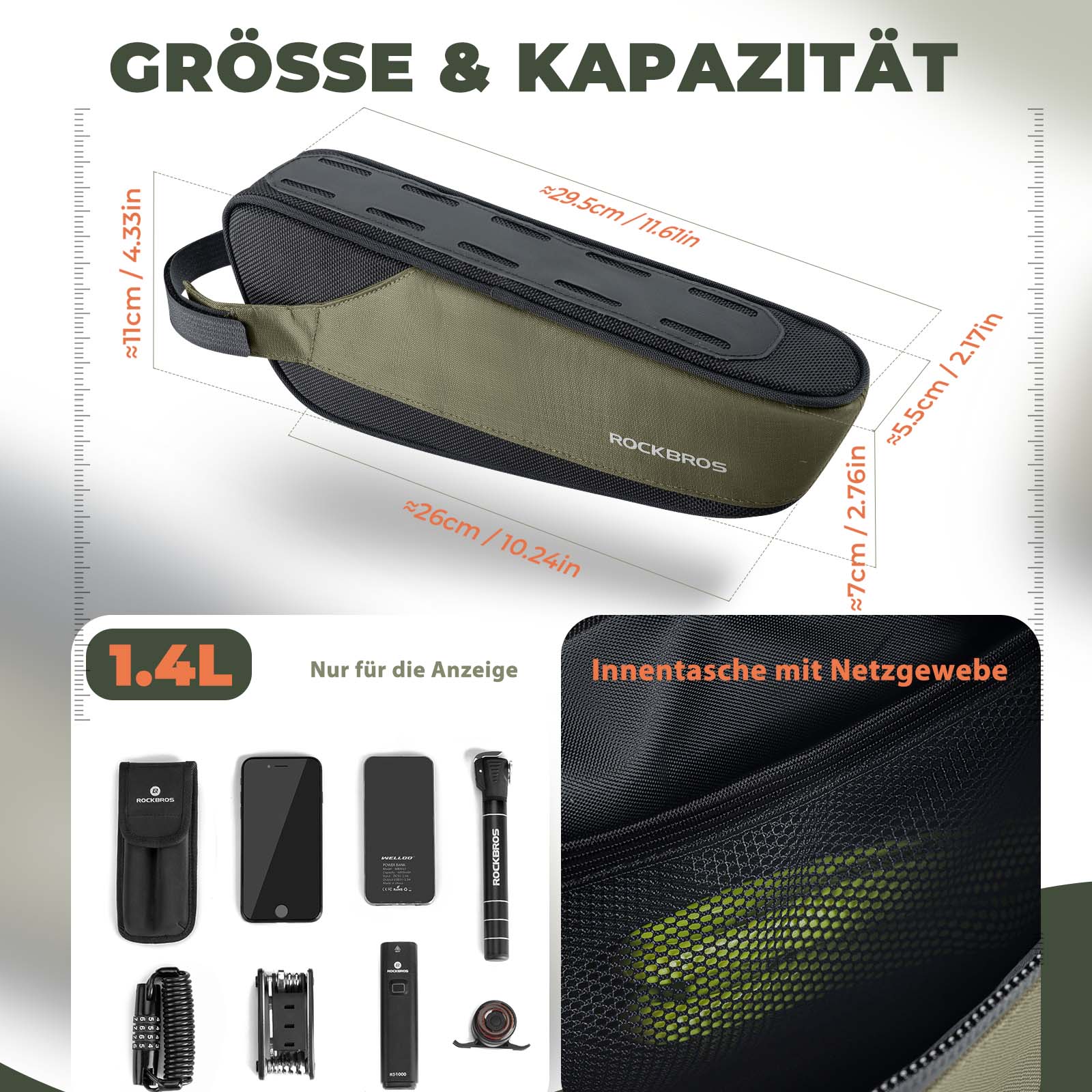 ROCKBROS Bicycle Bag Reflective Capacity of 1 4L F f7a94625a1a7