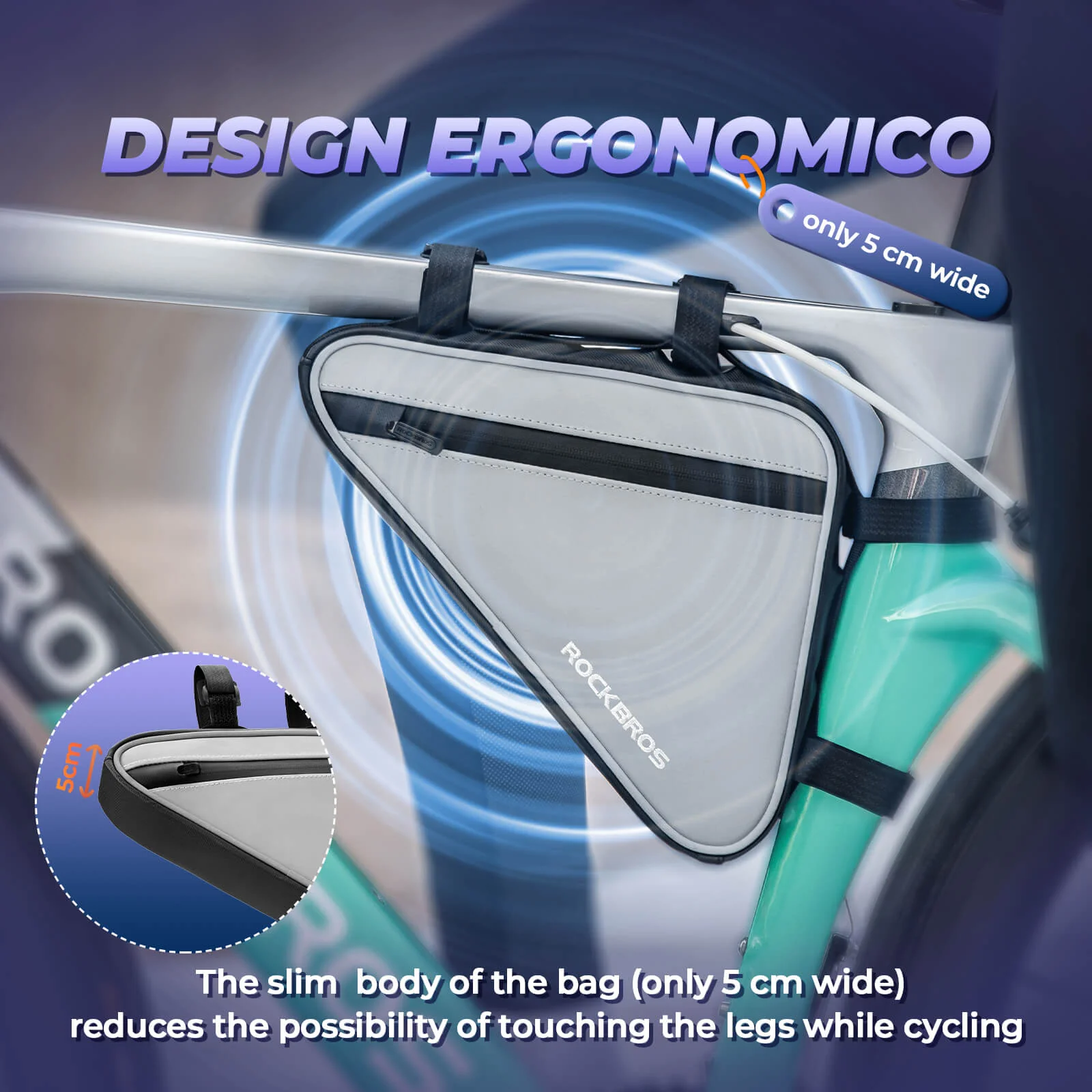 ROCKBROS Bicycle Bag Reflective Frame Bag Triangle 4ea577bd5a62