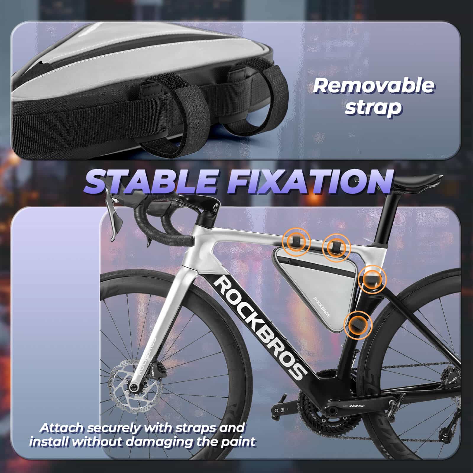ROCKBROS Bicycle Bag Reflective Frame Bag Triangle 59240d3e3f42