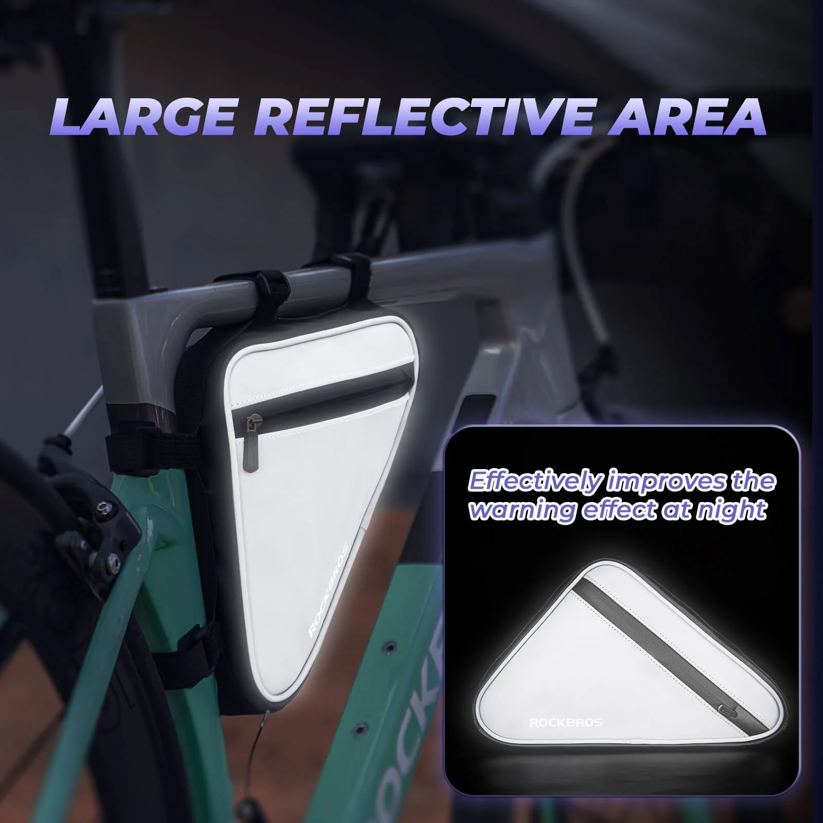ROCKBROS Bicycle Bag Reflective Frame Bag Triangle aaf7610a8772
