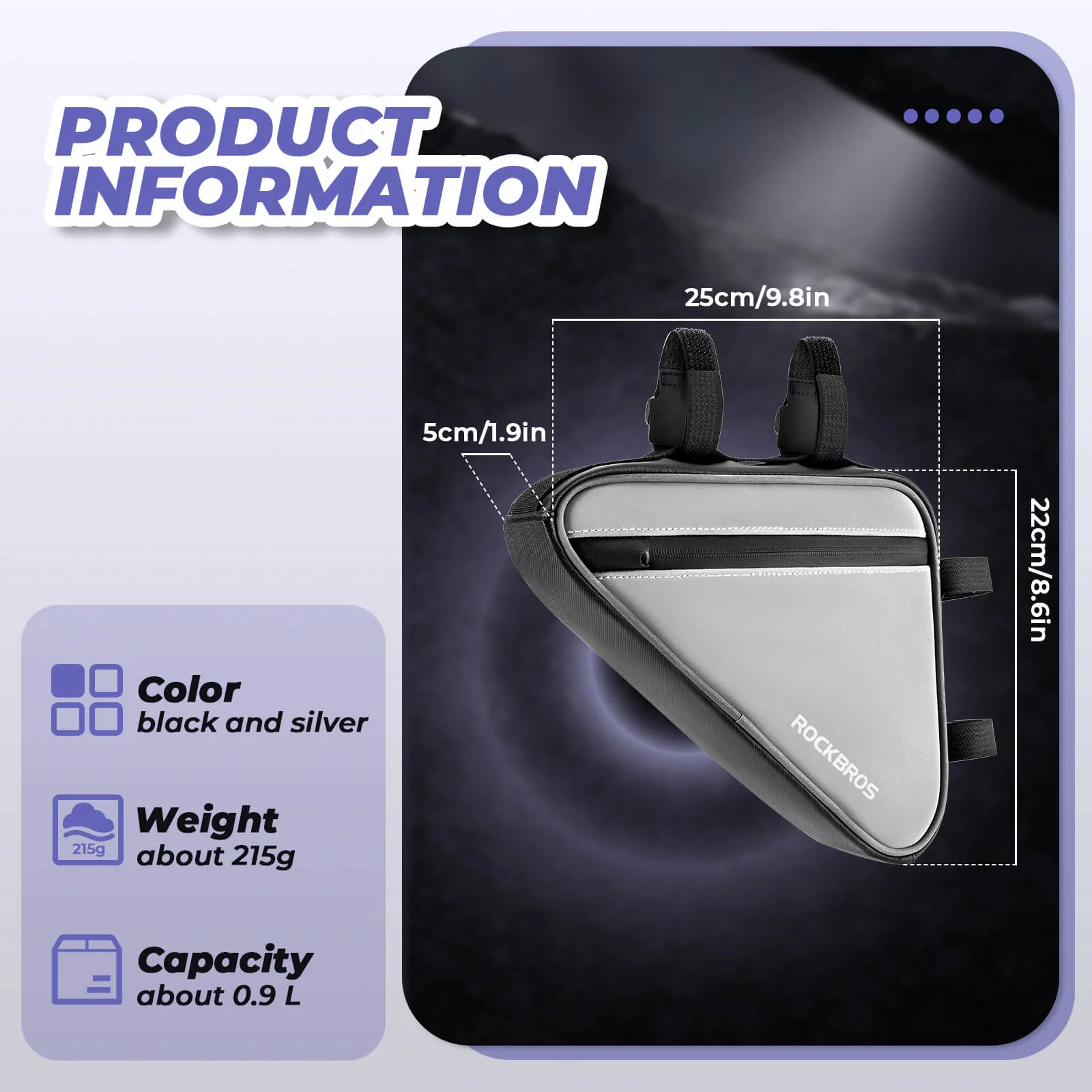 ROCKBROS Bicycle Bag Reflective Frame Bag Triangle ab834890aaad