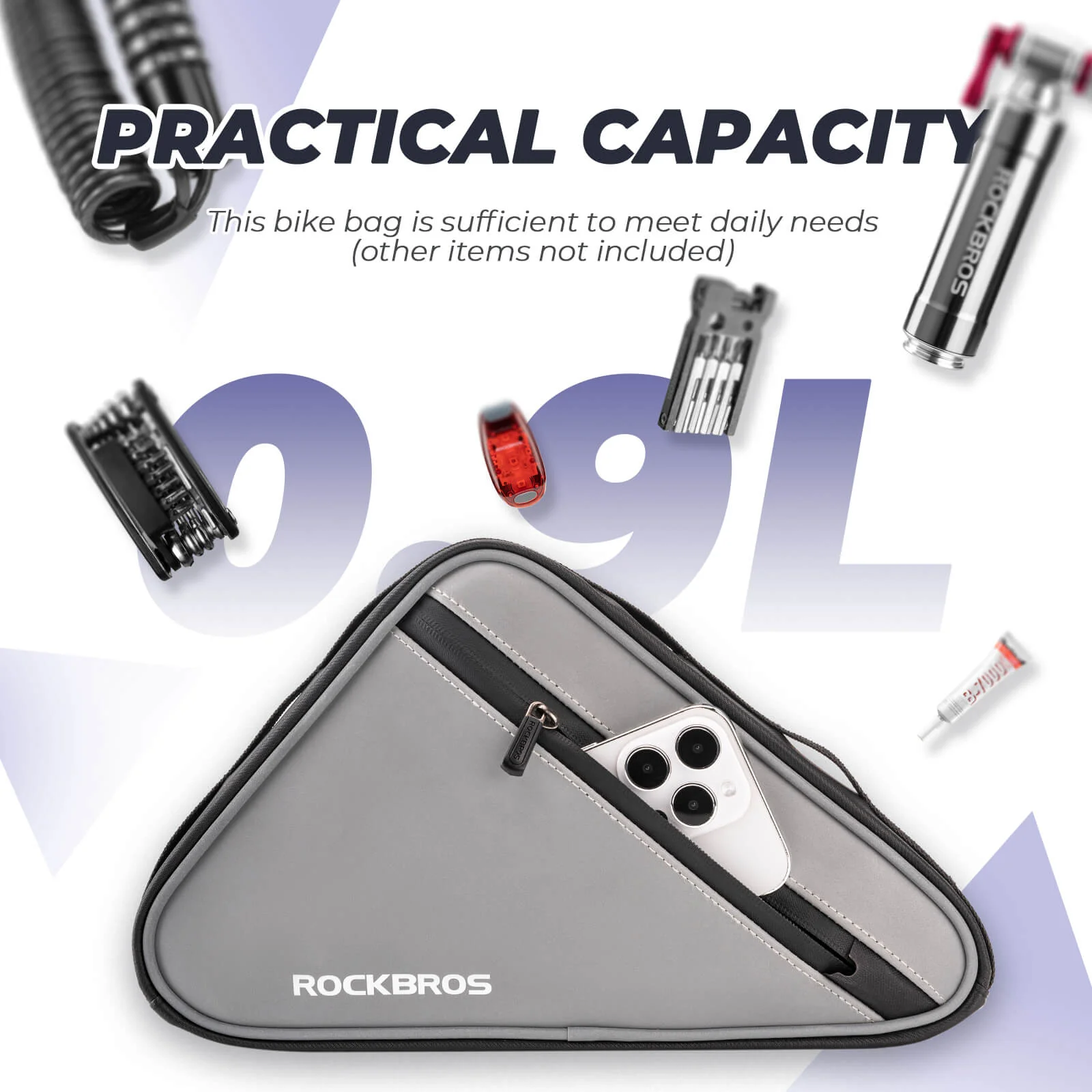 ROCKBROS Bicycle Bag Reflective Frame Bag Triangle aedc4c583ca8