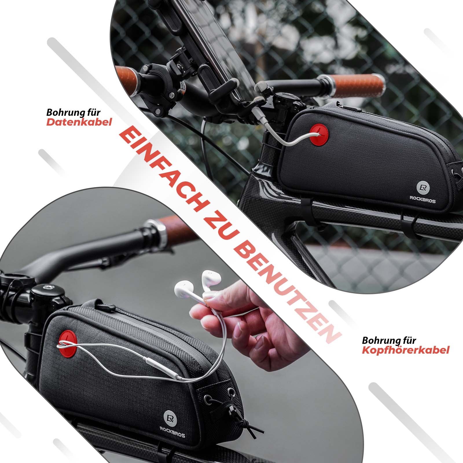 ROCKBROS Bicycle Frame Bag 1 3L MTB Top Tube Bag B 678c5bacb2c8