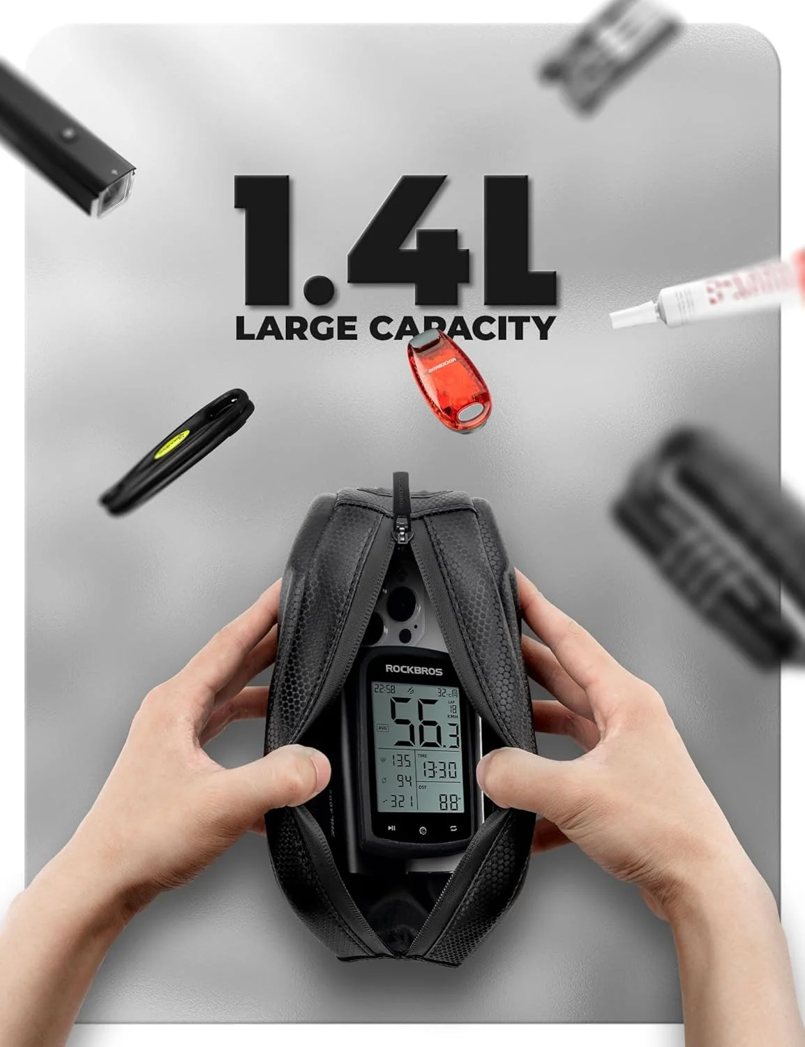 ROCKBROS Bicycle Frame Bag Top Tube Bag 1 4L 7fd984d590e4