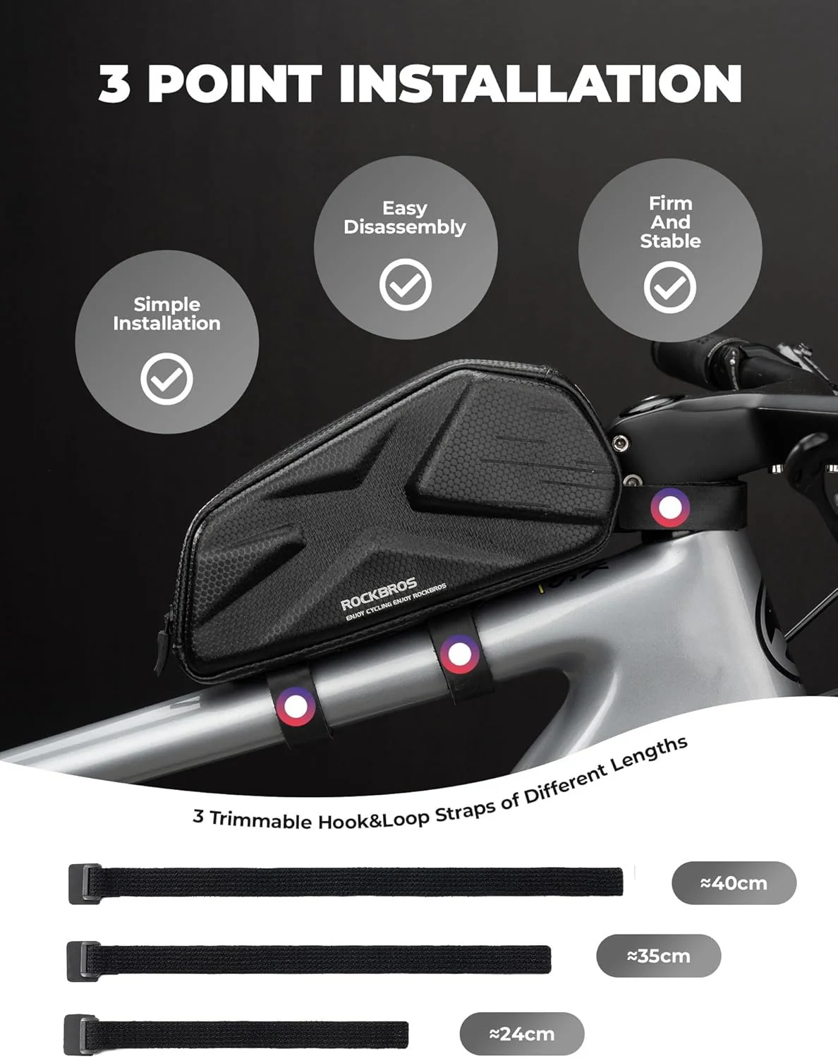 ROCKBROS Bicycle Frame Bag Top Tube Bag 1 4L bd7c5ae344cb