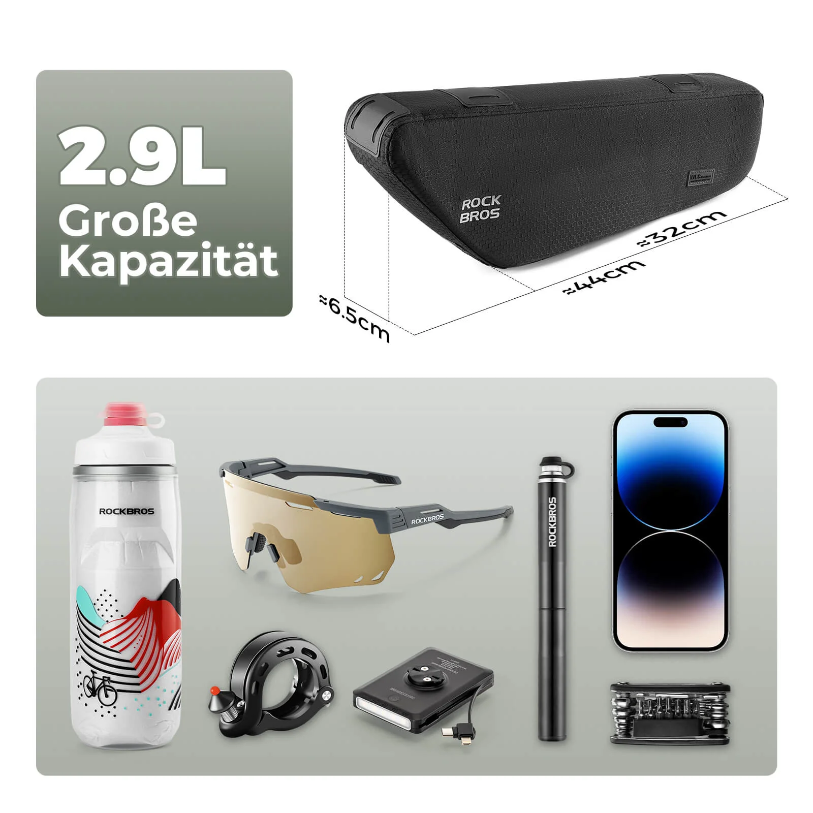 ROCKBROS Bicycle Frame Bag Triangle Bag Water Repe fee5da758501