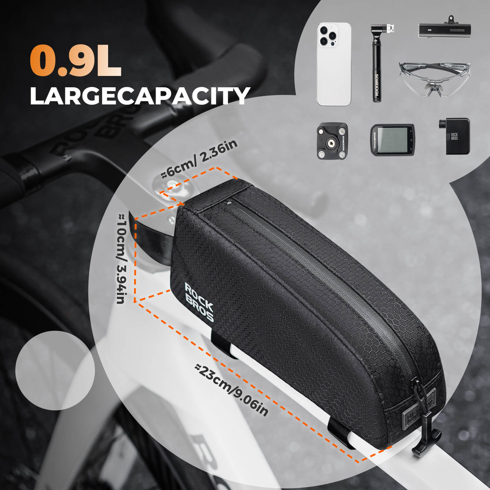 ROCKBROS Bicycle Frame Bag Water Repellent Top Tub b18cb3665d31