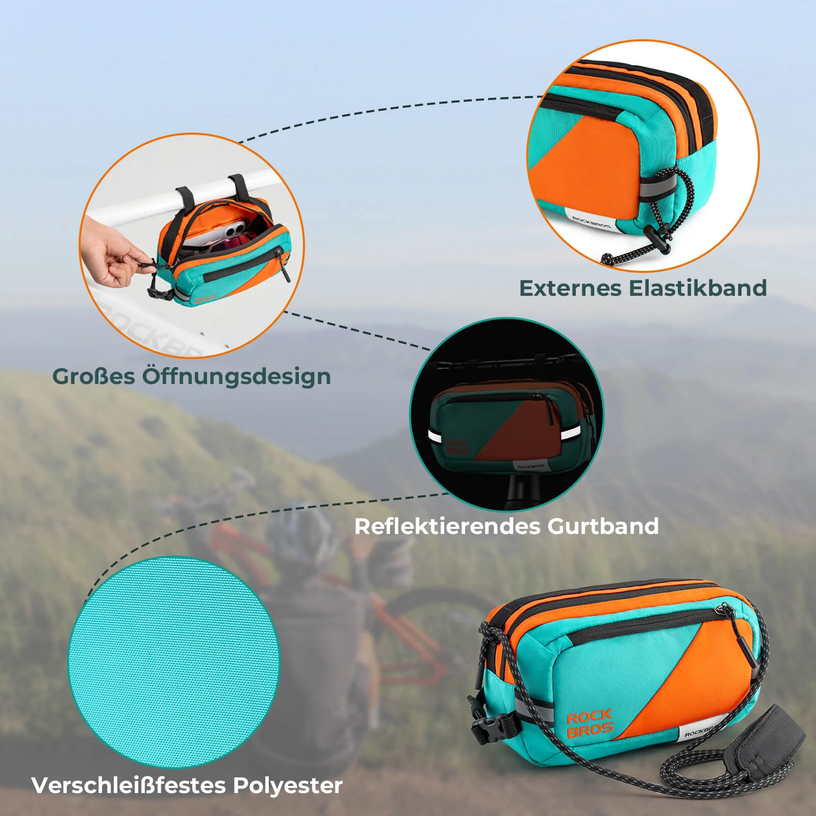 ROCKBROS Bicycle Handlebar Bag Bicycle Bag with Sh 0efc0d68a081