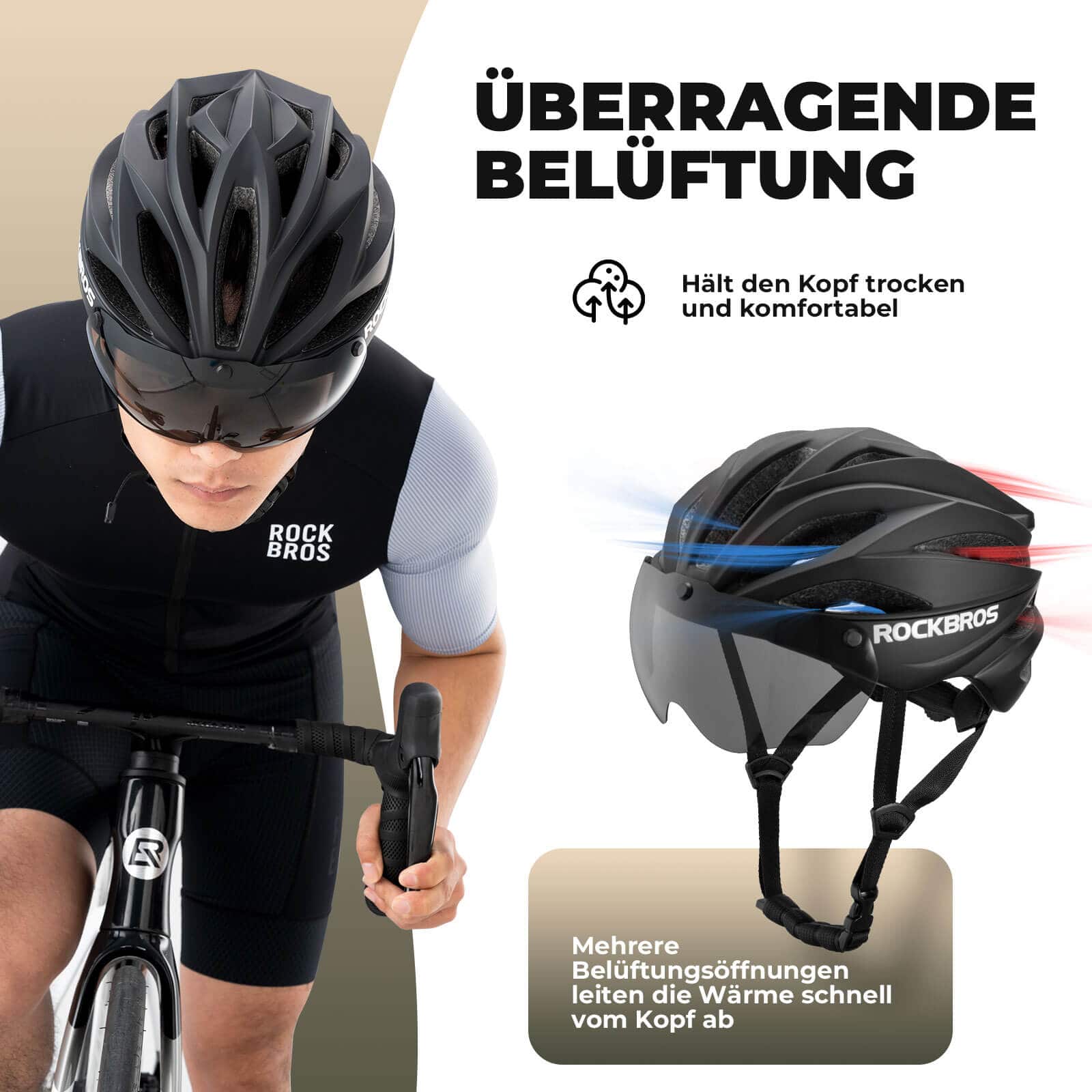 ROCKBROS Bicycle Helmet Magnetic Detachable MTB He cf665fe4a23e