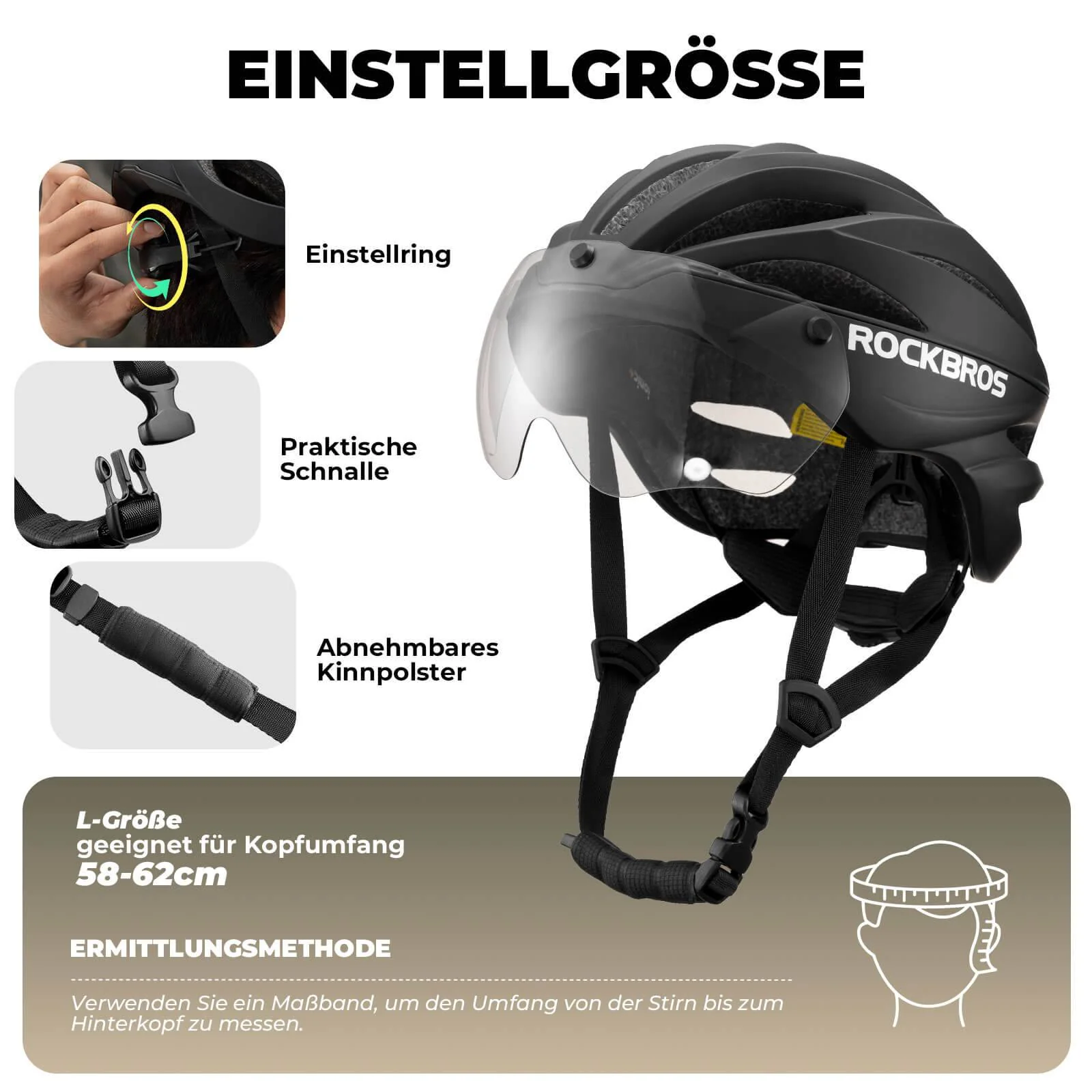 ROCKBROS Bicycle Helmet Magnetic Detachable MTB He eac46064a3b1
