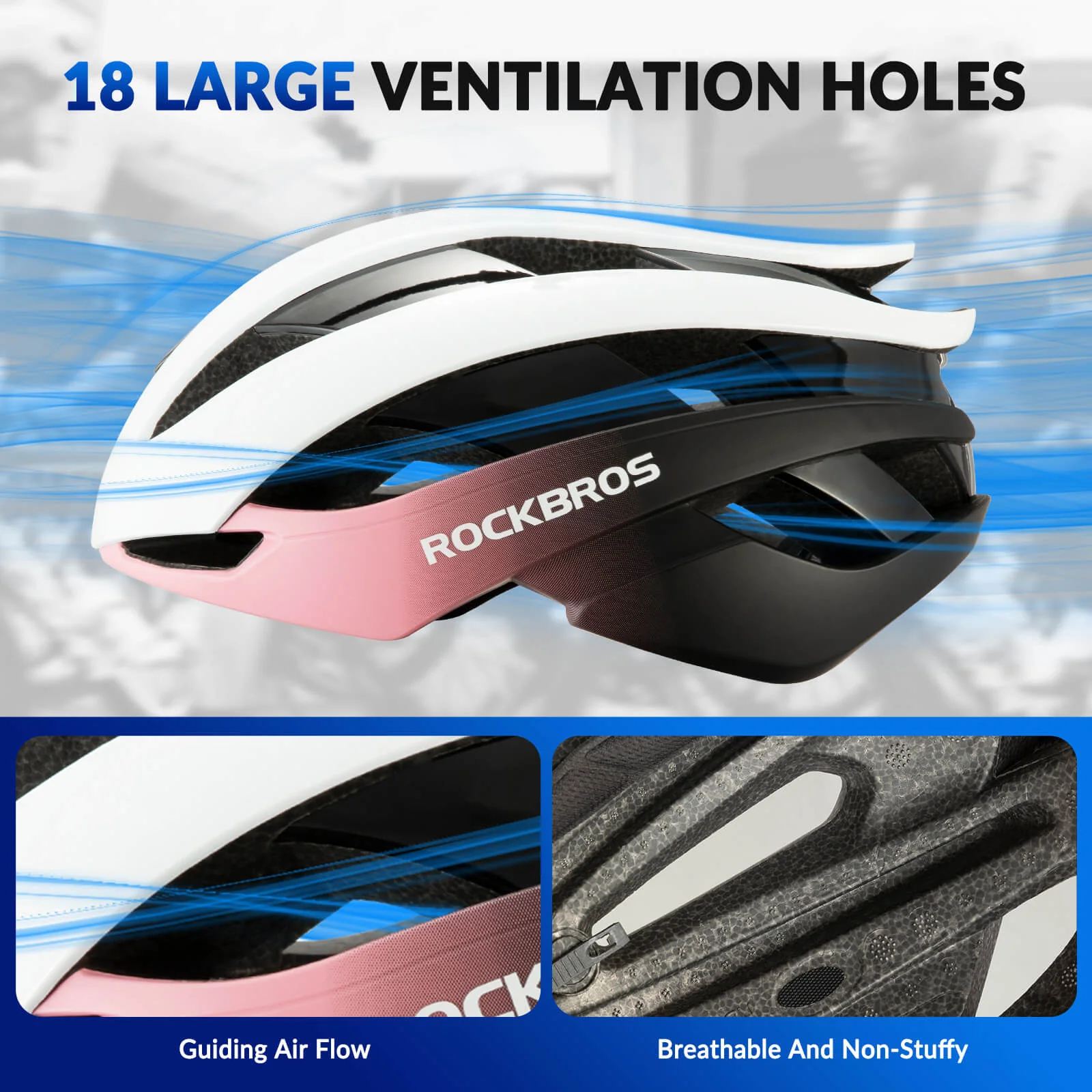 ROCKBROS Bicycle Helmet Road Bike Helmet Adjustabl 41a9a3d3ed74