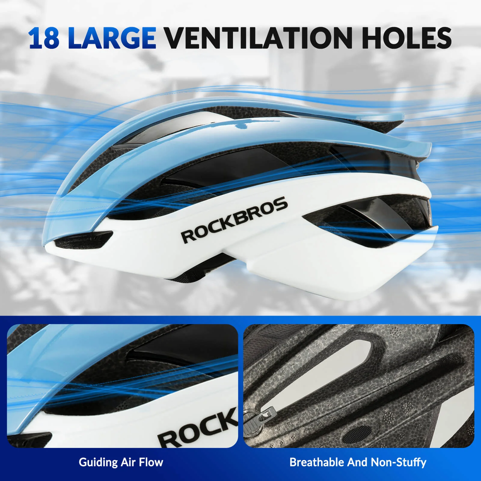 ROCKBROS Bicycle Helmet Road Bike Helmet Adjustabl d5679590c89b
