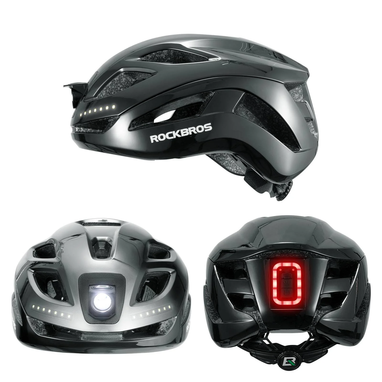 ROCKBROS Bicycle Helmet with Light  with USB 1800  c4bcb1635054