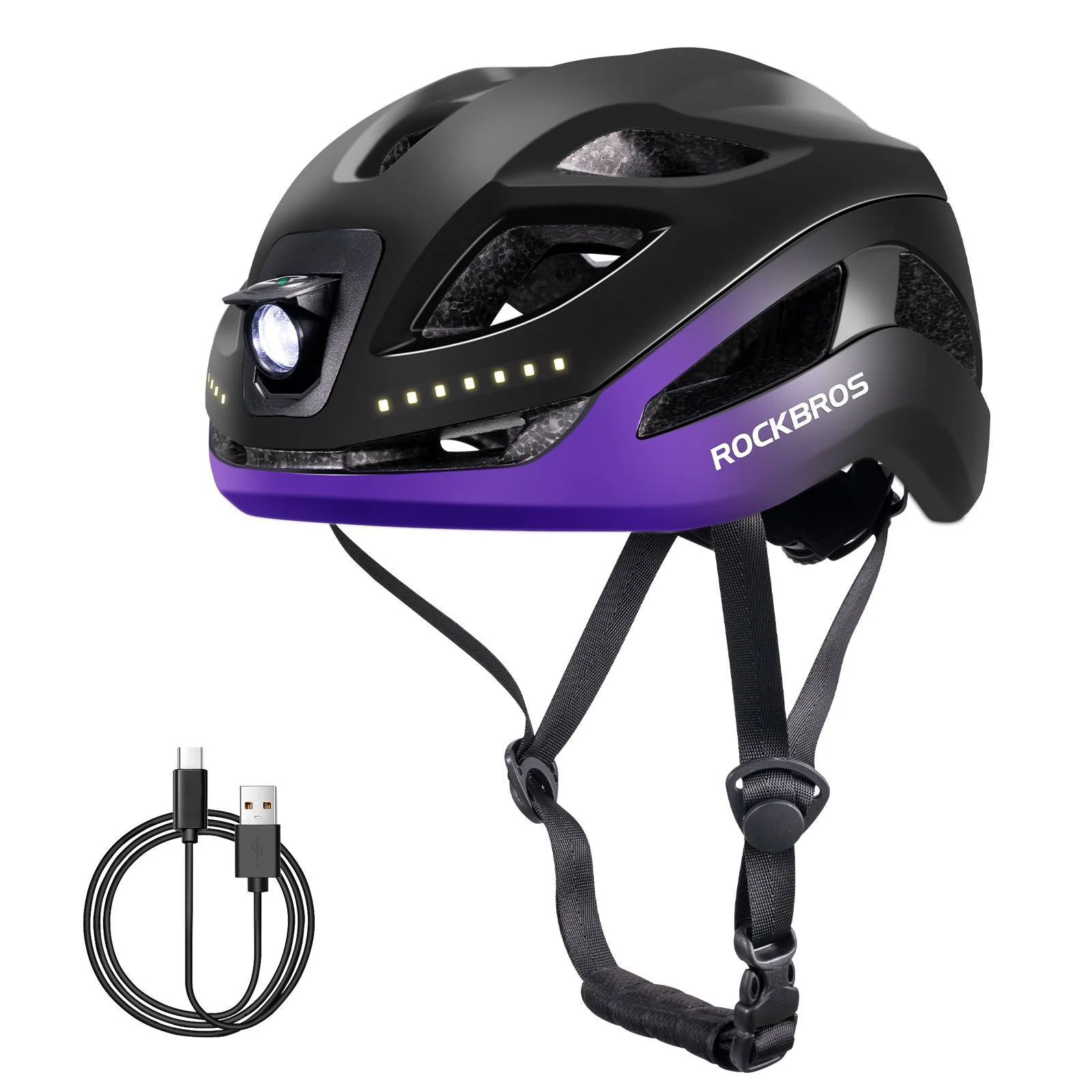 ROCKBROS Bicycle Helmet with Light  with USB 1800  f46aab539e95