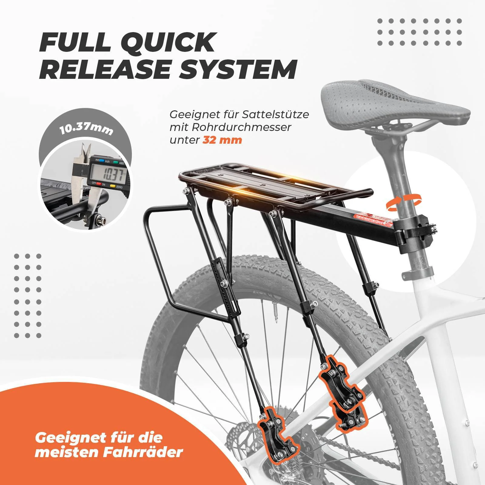 ROCKBROS Bicycle Luggage Rack Adjustable with Quic 98d39dbfd6ff