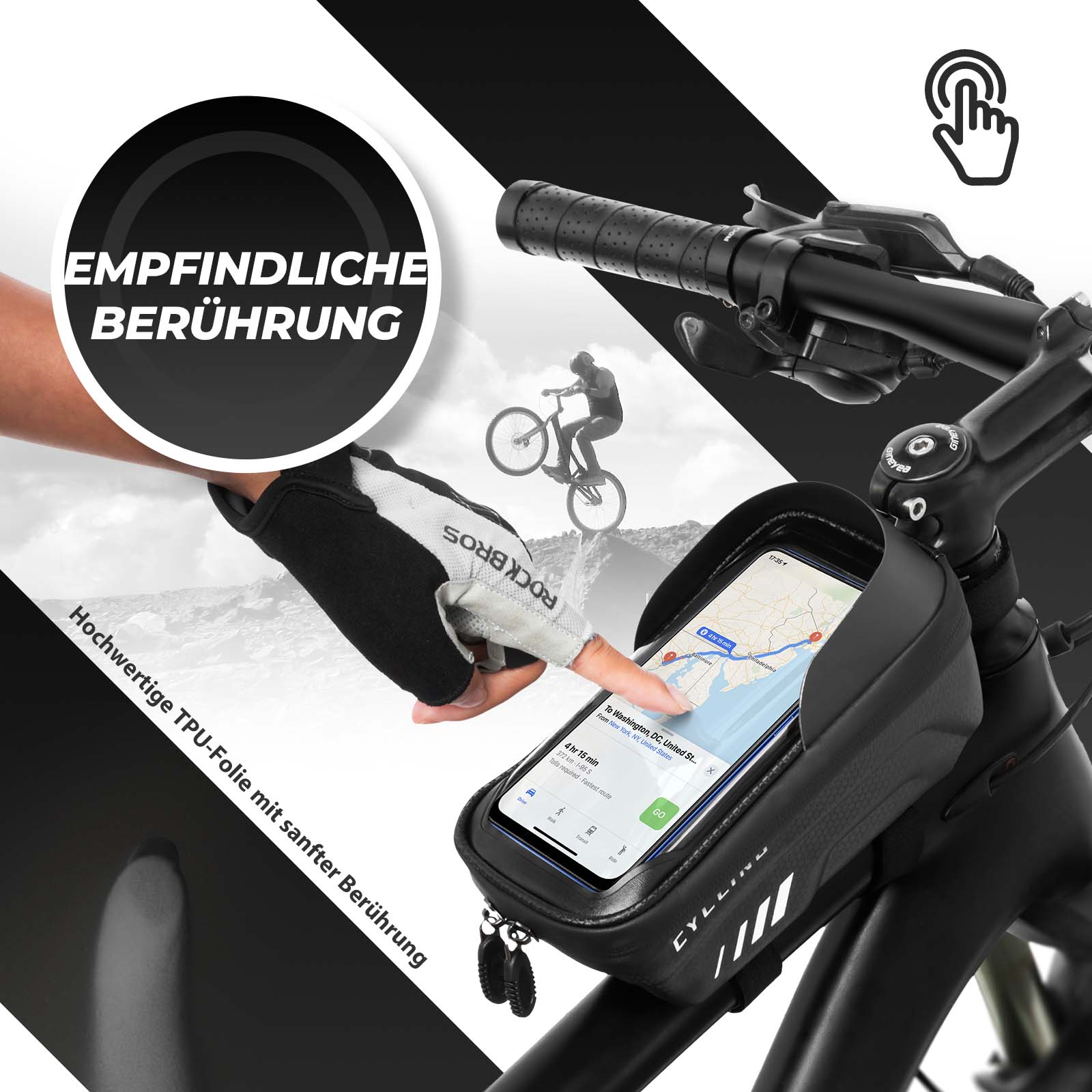 ROCKBROS Bicycle Phone Bag Mobile Phone Holder wit 52800b944bf6