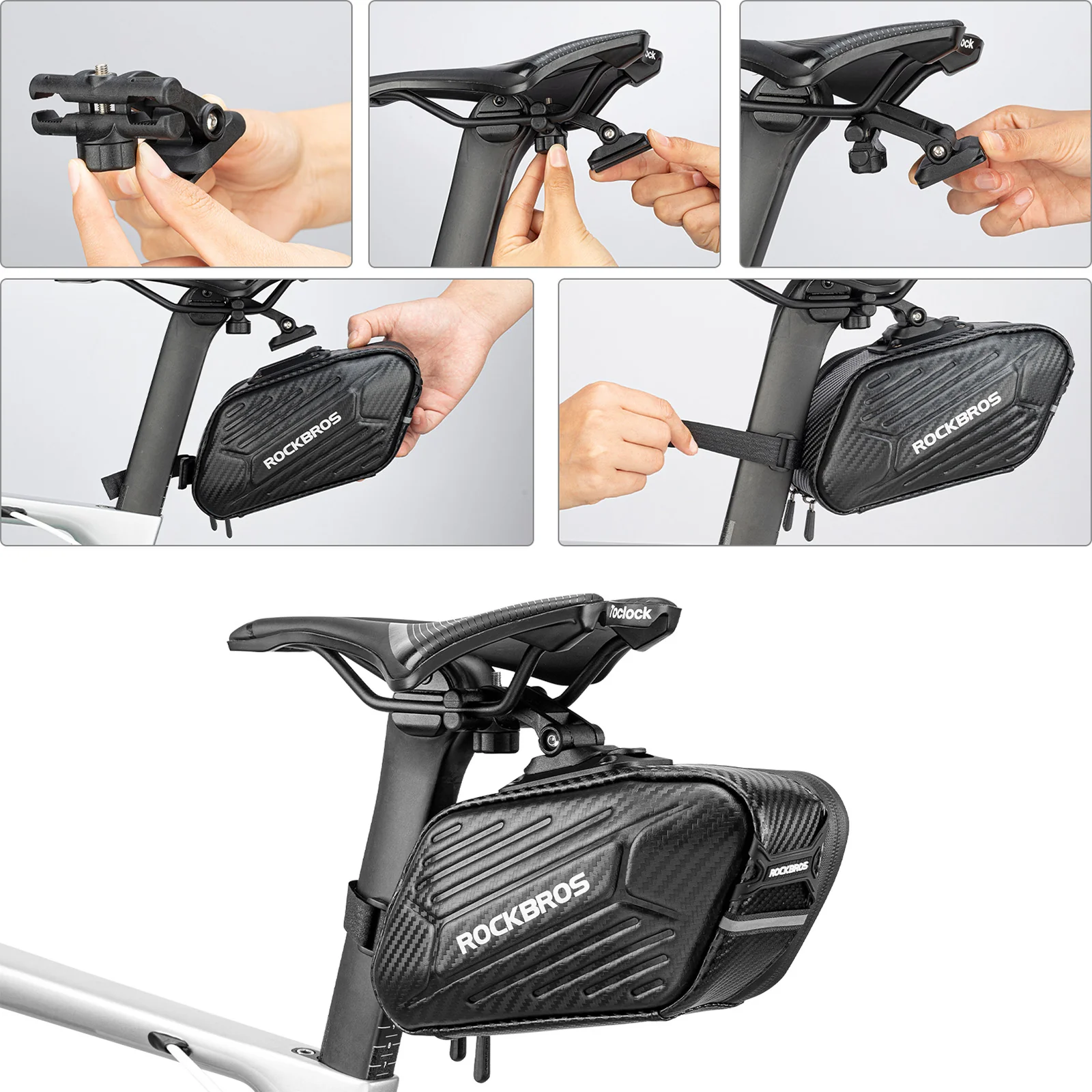 ROCKBROS Bicycle Saddle Bag for MTB Road Bike Fold 698173de3eeb