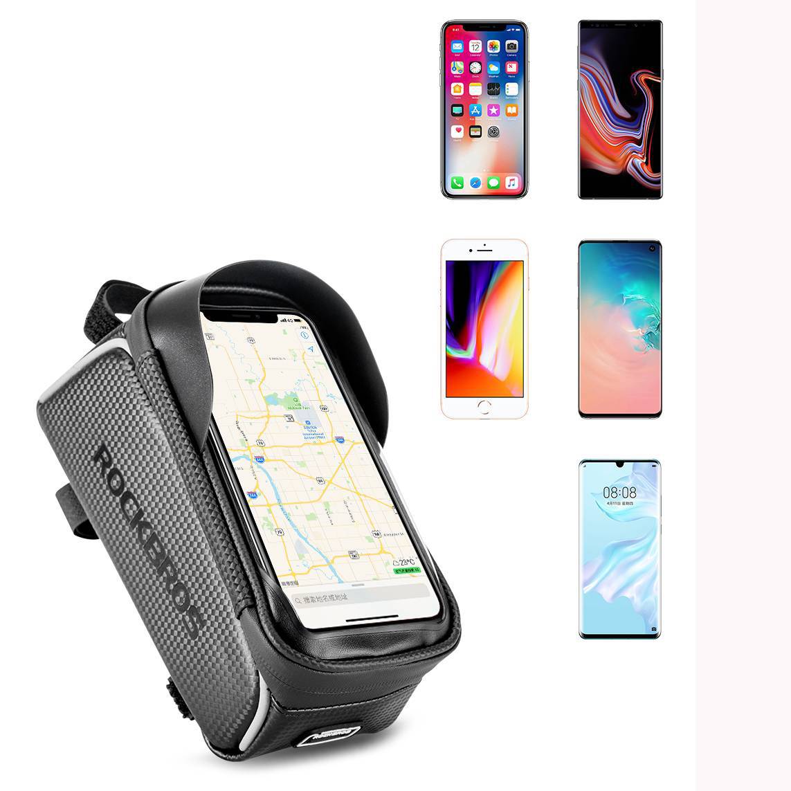 ROCKBROS Bicycle Top Tube Bag 6 5 inch Touchscreen beb441197465