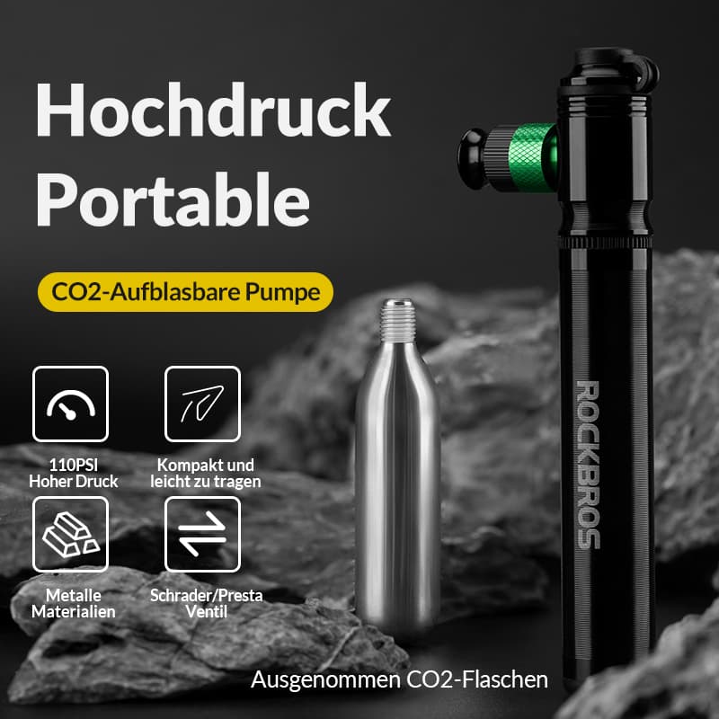 ROCKBROS CO2 Fahrradpumpe 110 PSI Aluminium Minipu 1509a0bb2989