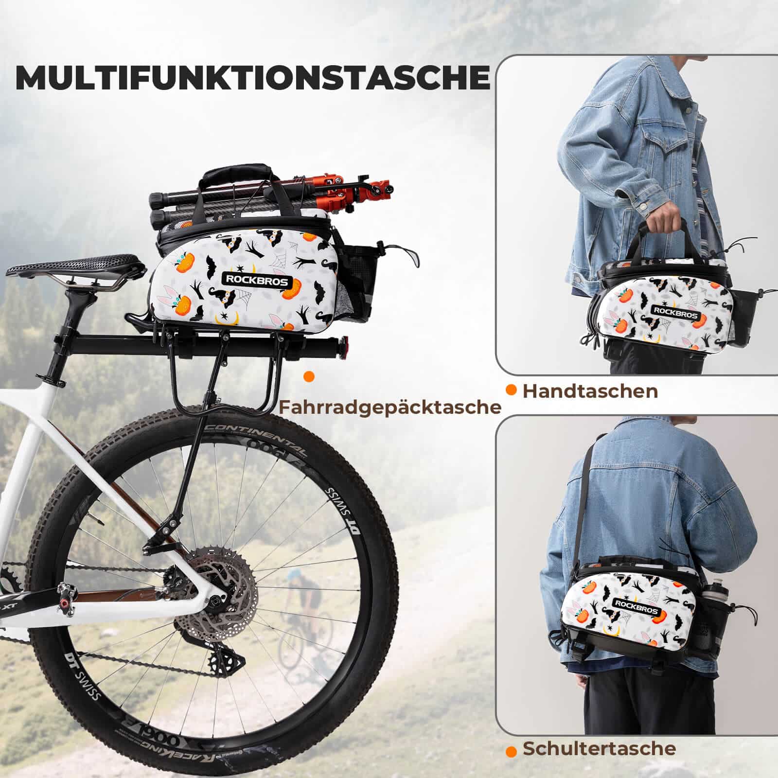 ROCKBROS Fahrrad Gepäckträgertasche 17 35L mit Reg 159e9bc2f1a4