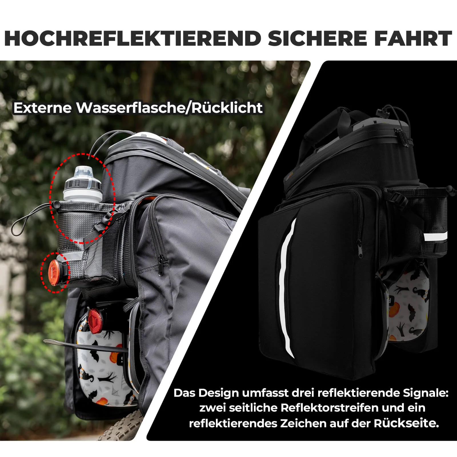ROCKBROS Fahrrad Gepäckträgertasche 17 35L mit Reg df737d5569e6