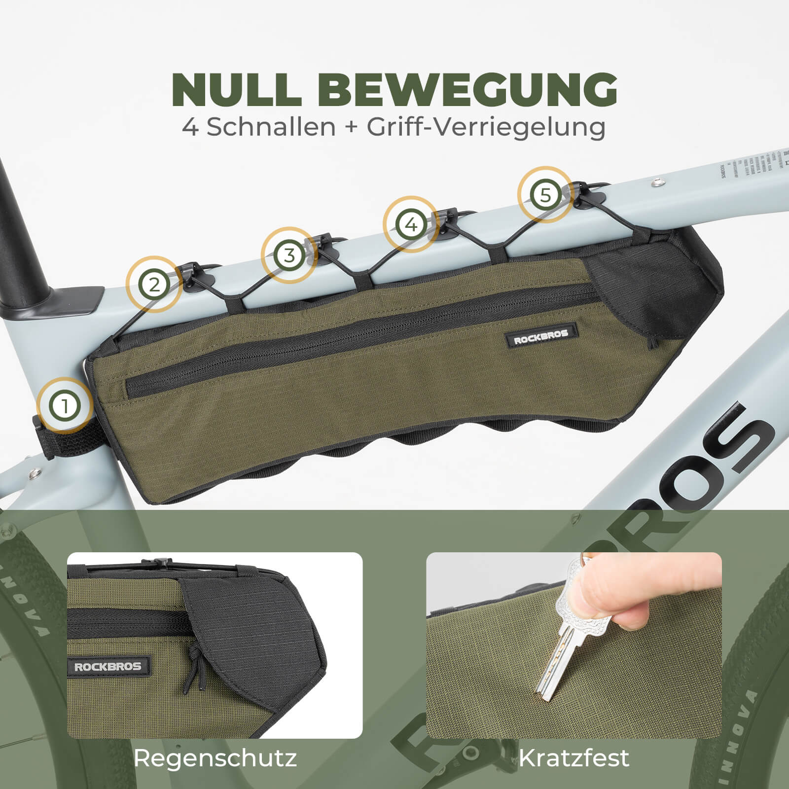 ROCKBROS Fahrrad Rahmentasche Dreiecktasche 1 9L U 2eaabe00c546