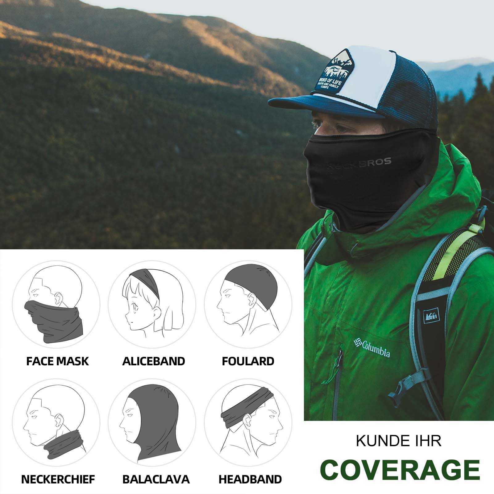 ROCKBROS Halstuch Balaclavas Sonnenschutz Gesichts 59ae93077e7f