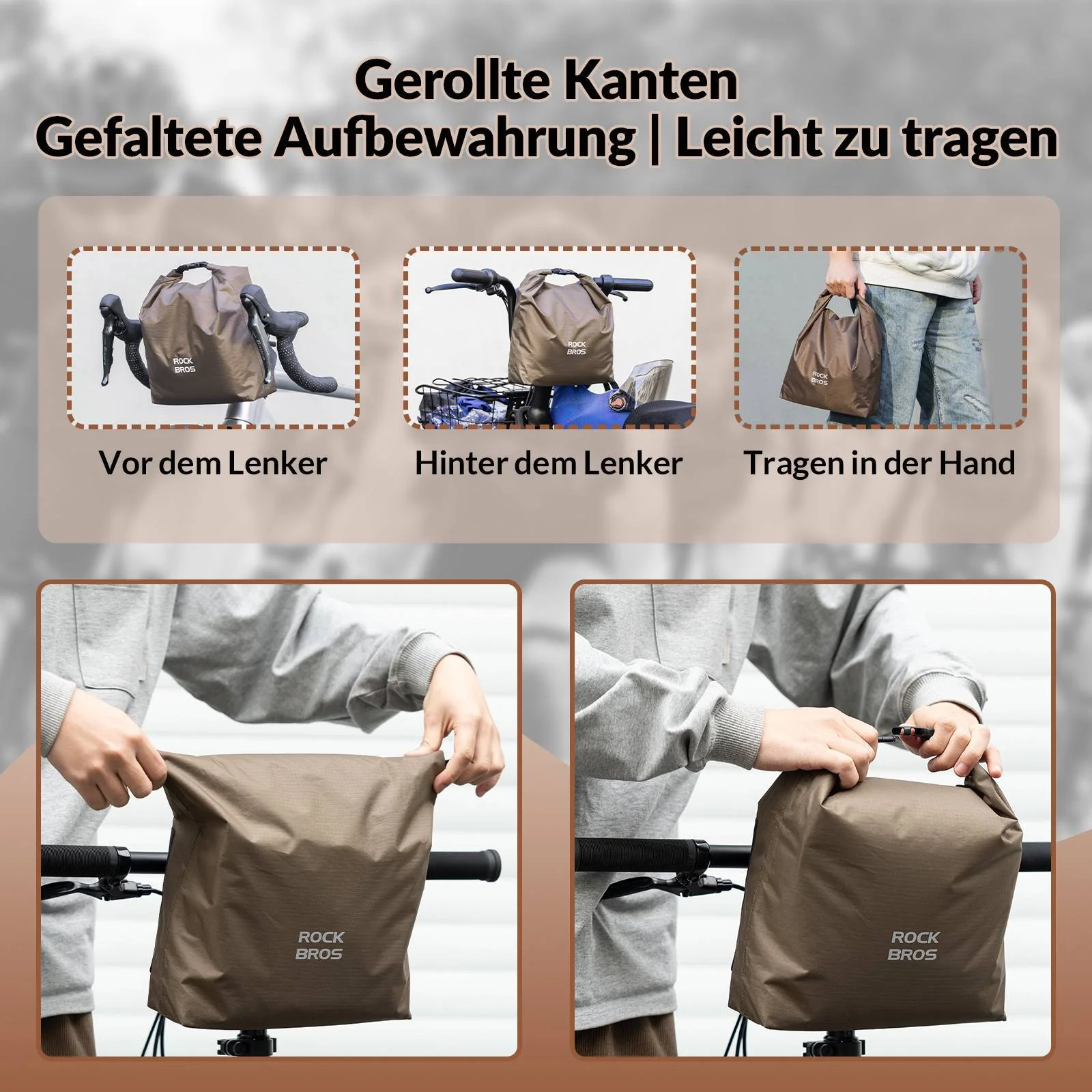ROCKBROS Handlebar Bag Waterproof Bicycle Basket F df42b8fc44de