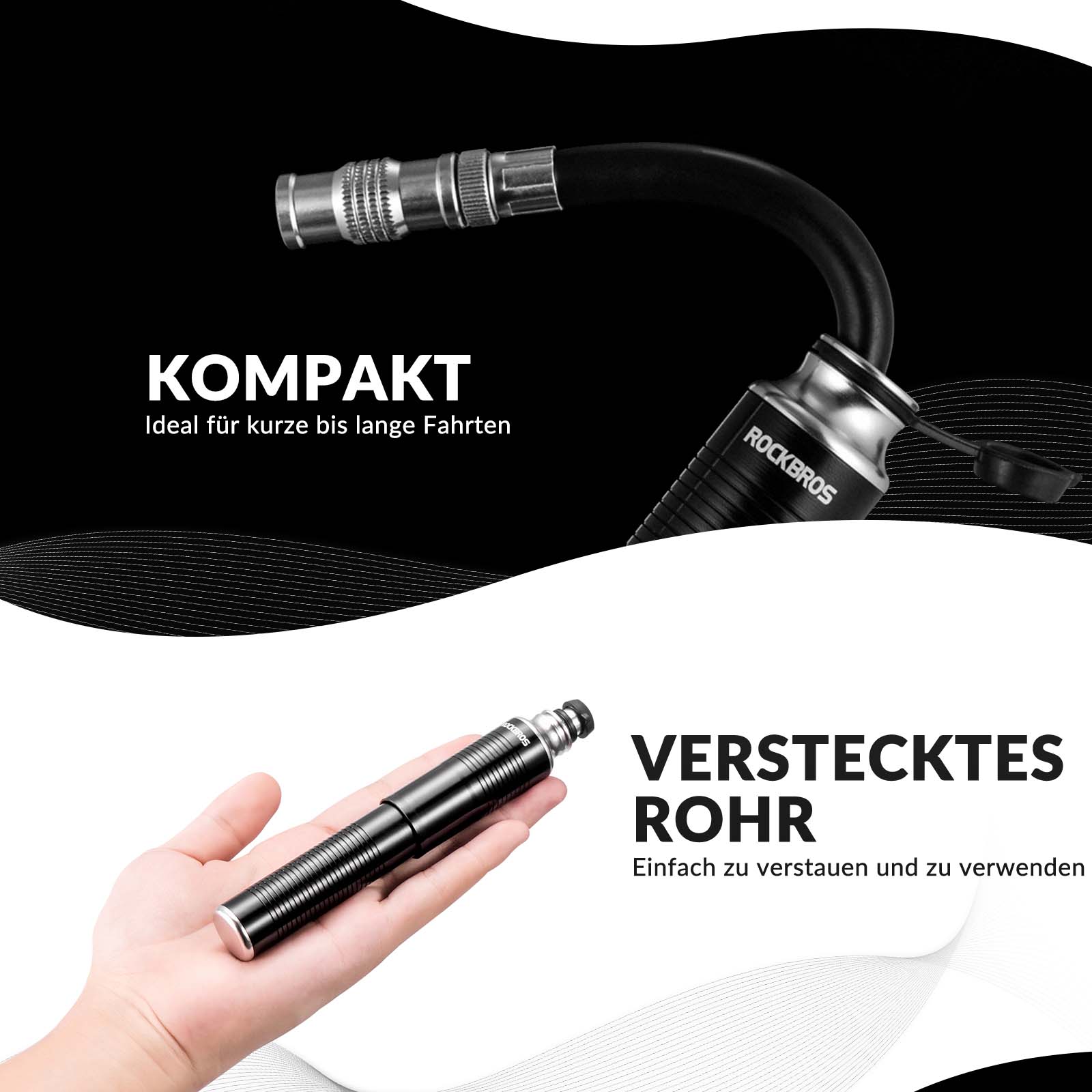 ROCKBROS Luftpumpe Handpumpe Schrader   Presta Ven 1a3d3f038403
