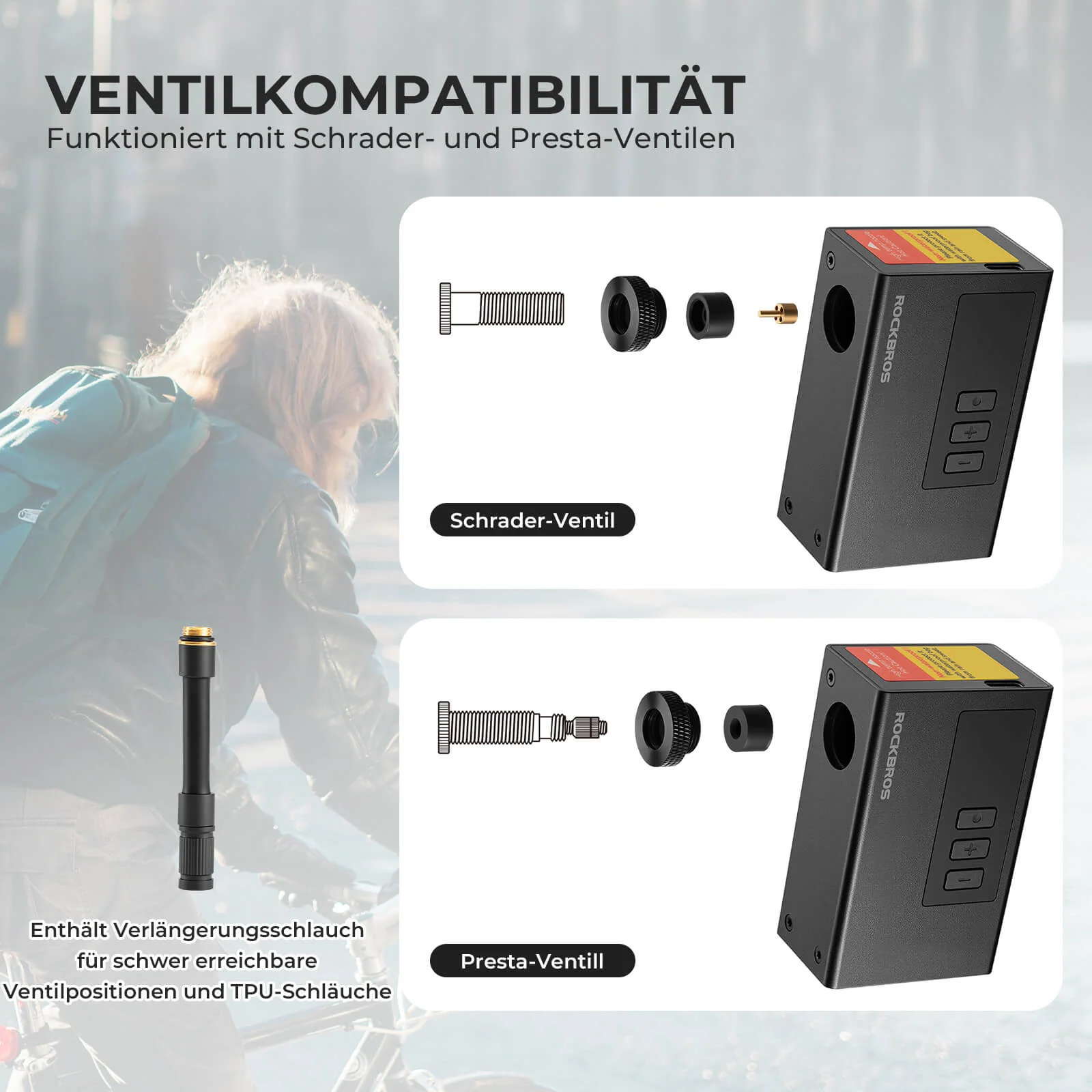 ROCKBROS MINI Elektrische Fahrradpumpe Tragbar AS2 440423e13fb2