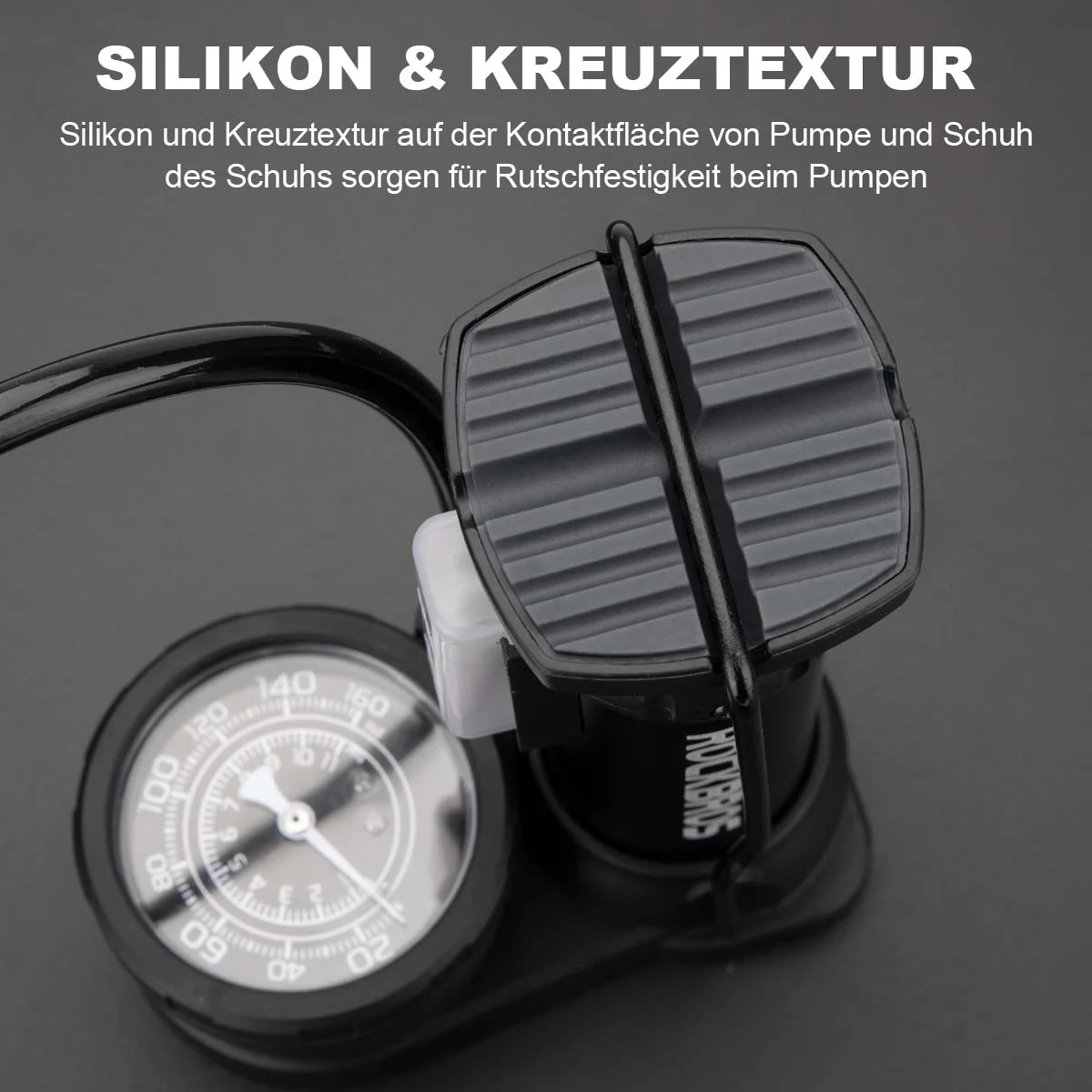 ROCKBROS Mini Fußpumpen Luftpumpe mit Manometer e3458edced77