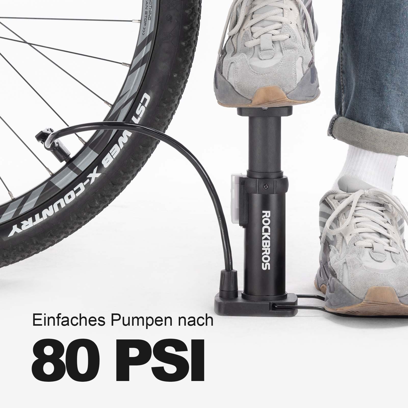 ROCKBROS Mini Tragbare Luftpumpe Fußpumpen für all 455ddd9a0de3