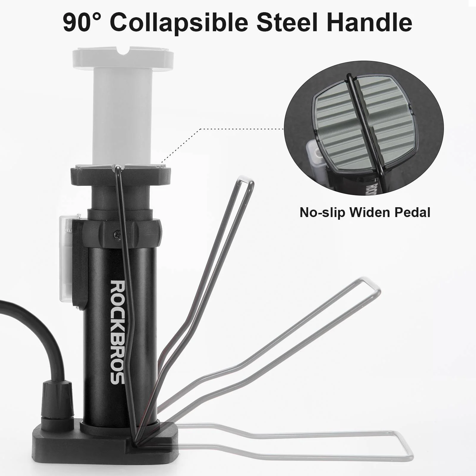 ROCKBROS Mini Tragbare Luftpumpe Fußpumpen für all 6541a573d668