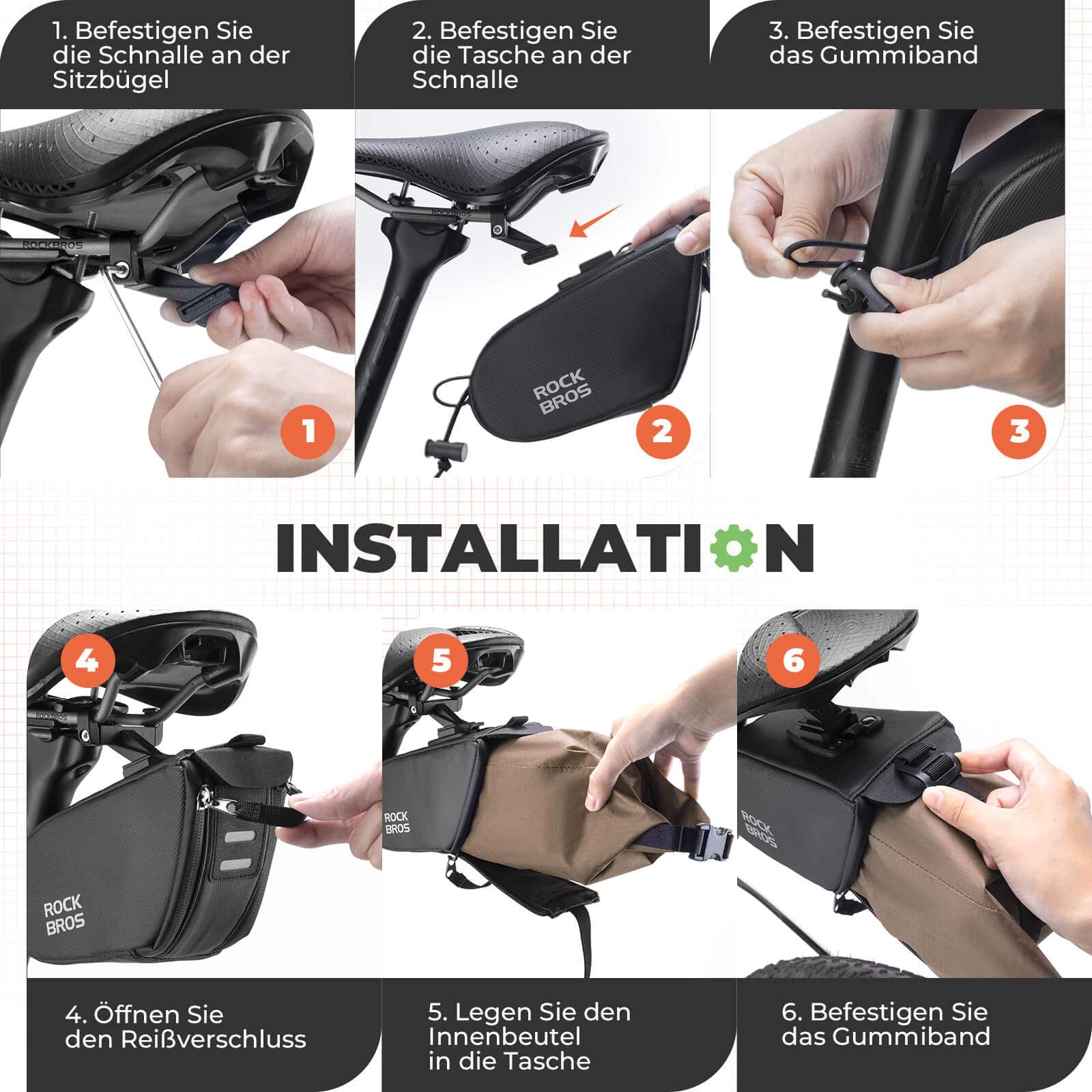 ROCKBROS Saddle Bag Waterproof Bicycle Bag Expanda c5ee4cba16f3