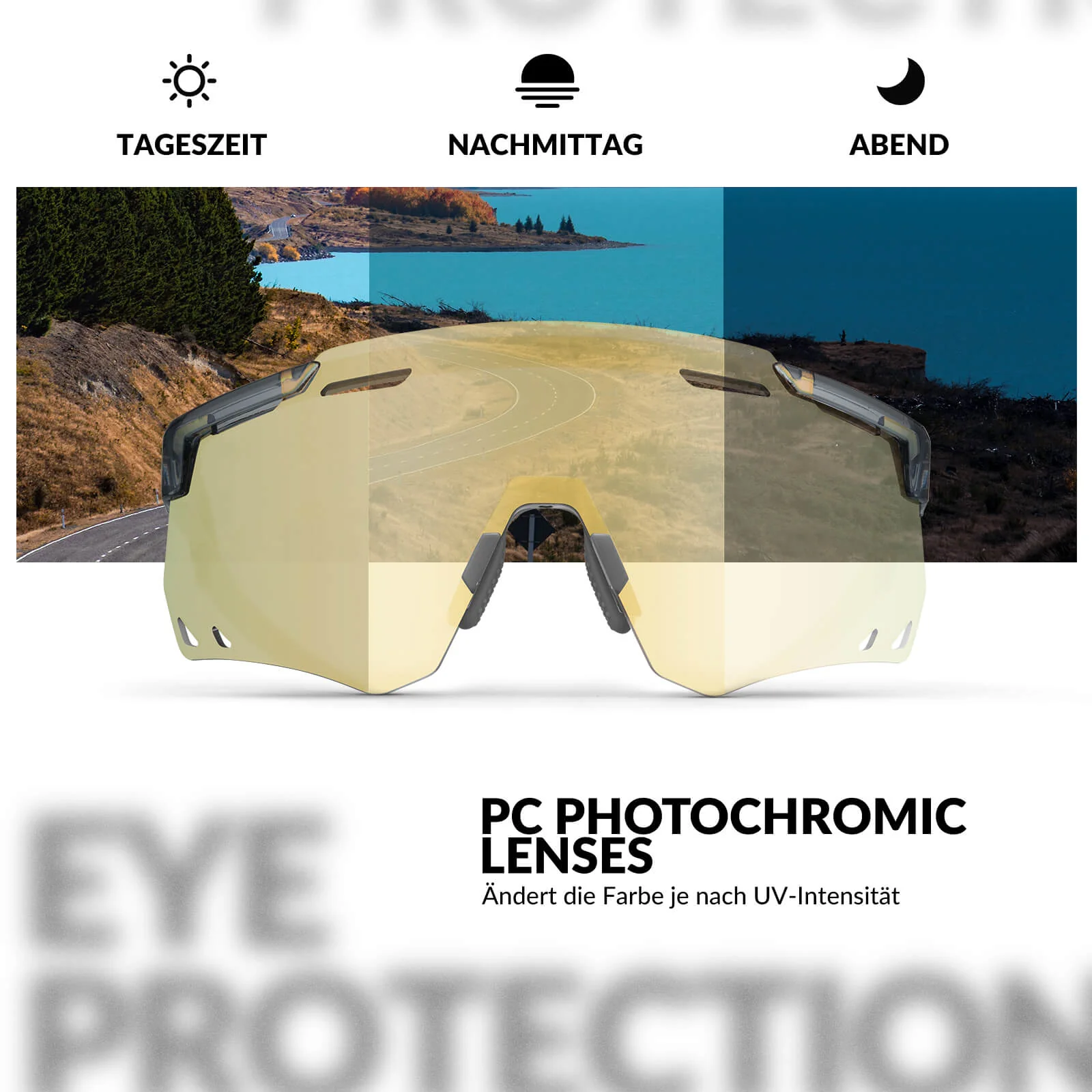 ROCKBROS Ultraleicht Fahrradbrille Selbsttönende S 27a6fd3de698