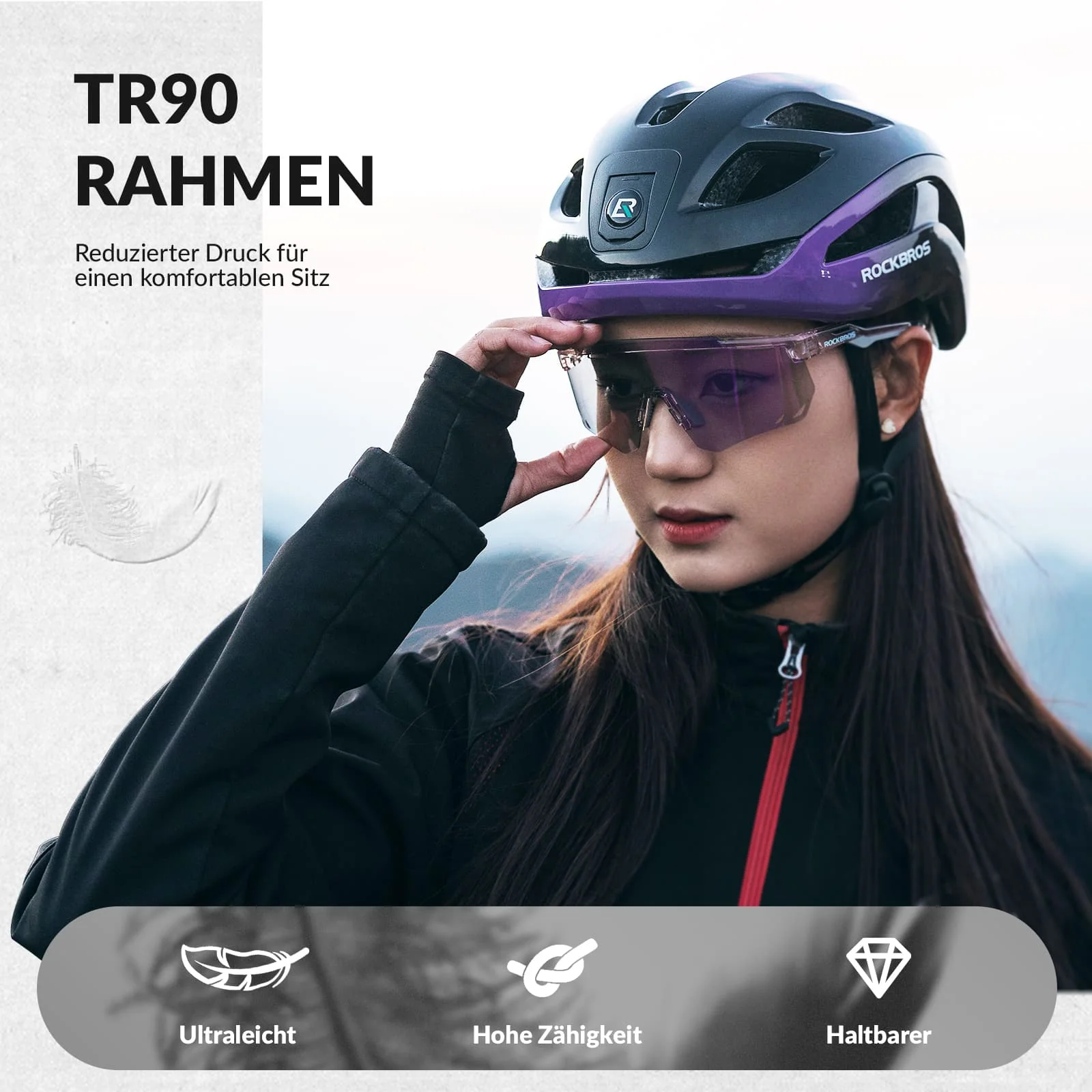 ROCKBROS Ultraleicht Fahrradbrille Selbsttönende S 436a83b8ba6a