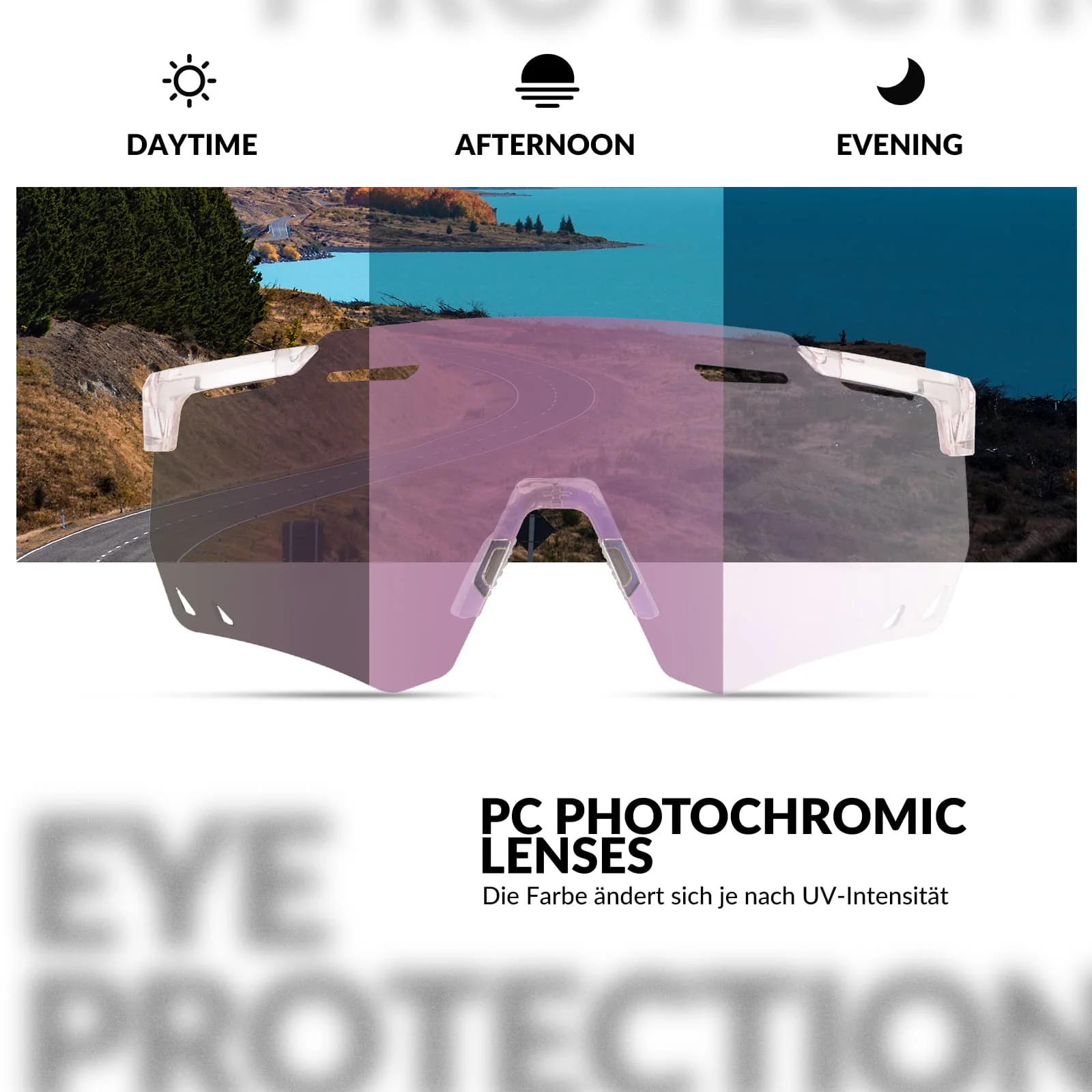 ROCKBROS Ultraleicht Fahrradbrille Selbsttönende S 7601b219dd79