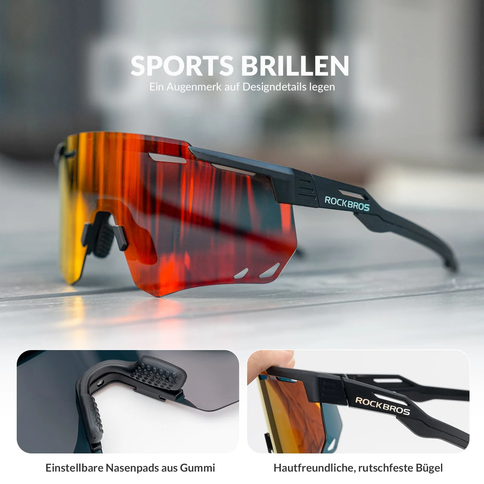 ROCKBROS Ultraleicht Fahrradbrille Selbsttönende S d85a79aa40fd
