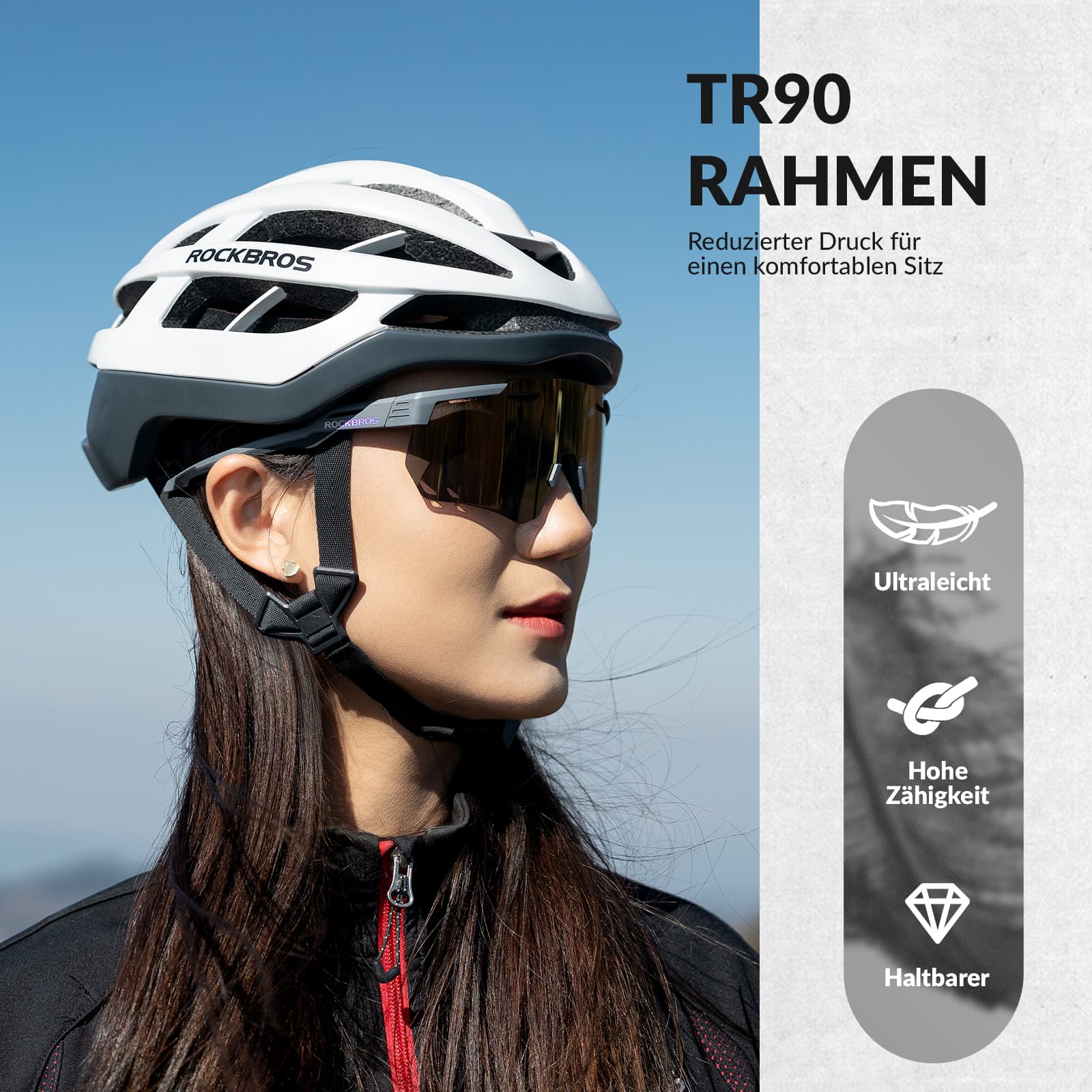 ROCKBROS Ultraleicht Fahrradbrille Selbsttönende S de72e0205322