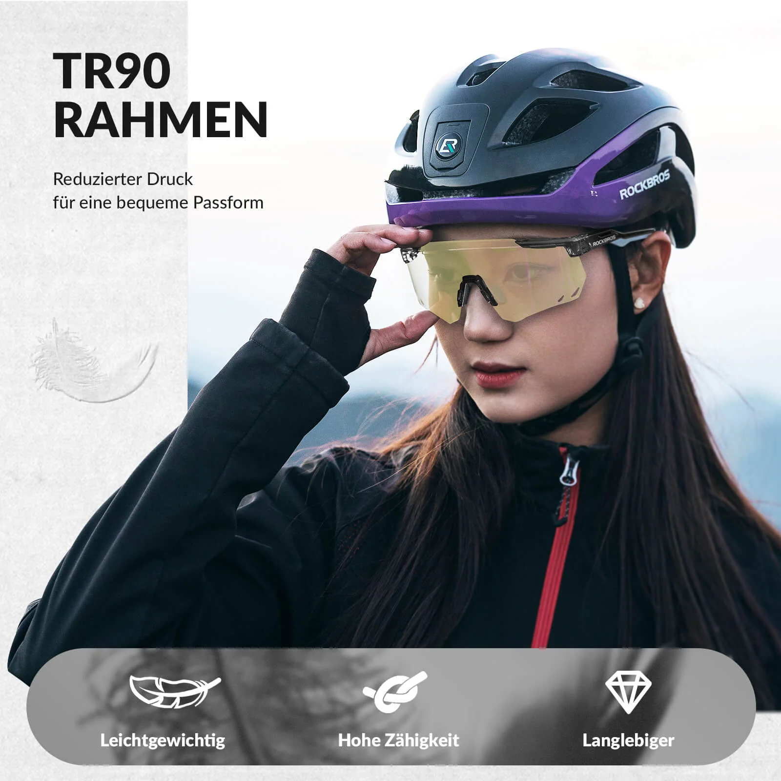 ROCKBROS Ultraleicht Fahrradbrille Selbsttönende S e93b4177c044