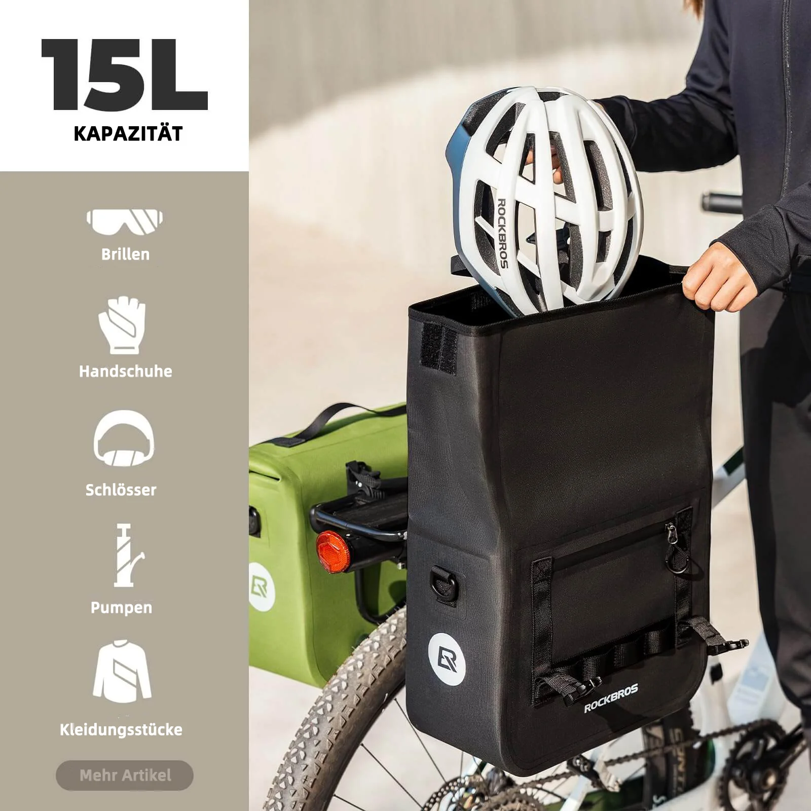 ROCKBROS Waterproof Bicycle Rear Rack Bag with Sho 56b4dfeb0dc8