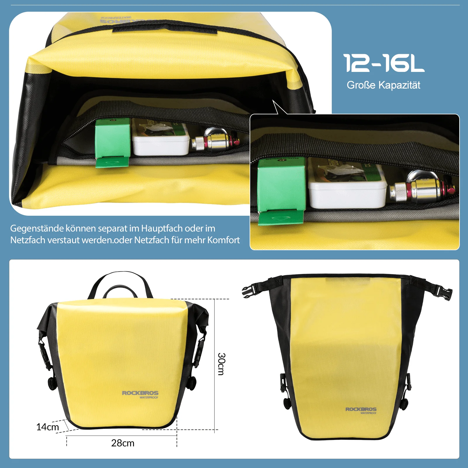ROCKBROS Waterproof Luggage Rack Bag 12 16L 20733b1e530c