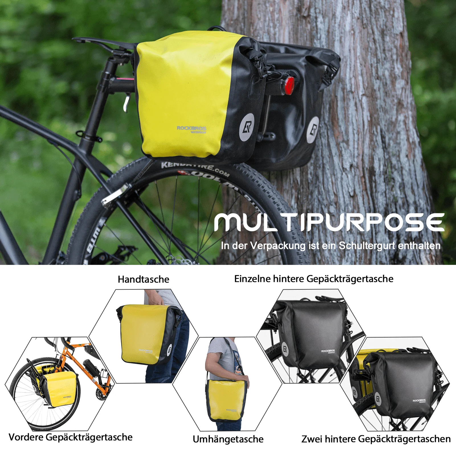 ROCKBROS Waterproof Luggage Rack Bag 12 16L f91fe46a0938