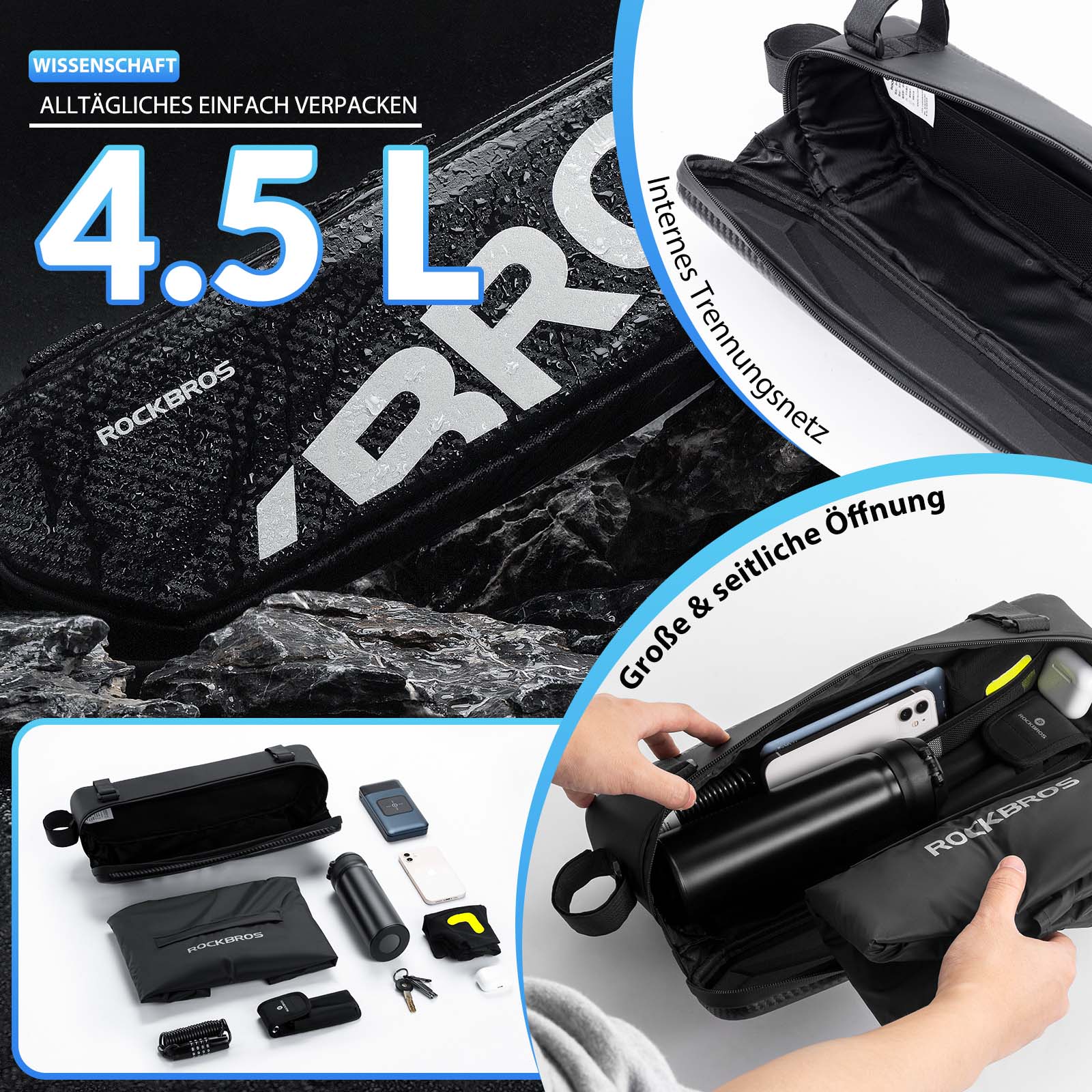 ROCKBROS bicycle frame bag waterproof top tube bag dea0b6ece828
