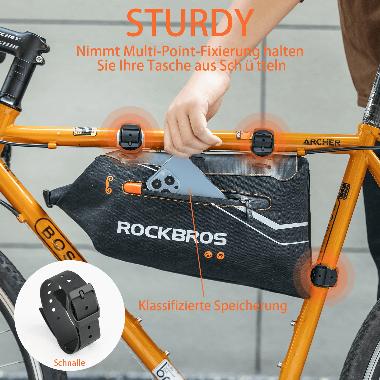 ROCKBROS bicycle frame bag waterproof triangle bag 24f7e8c76309