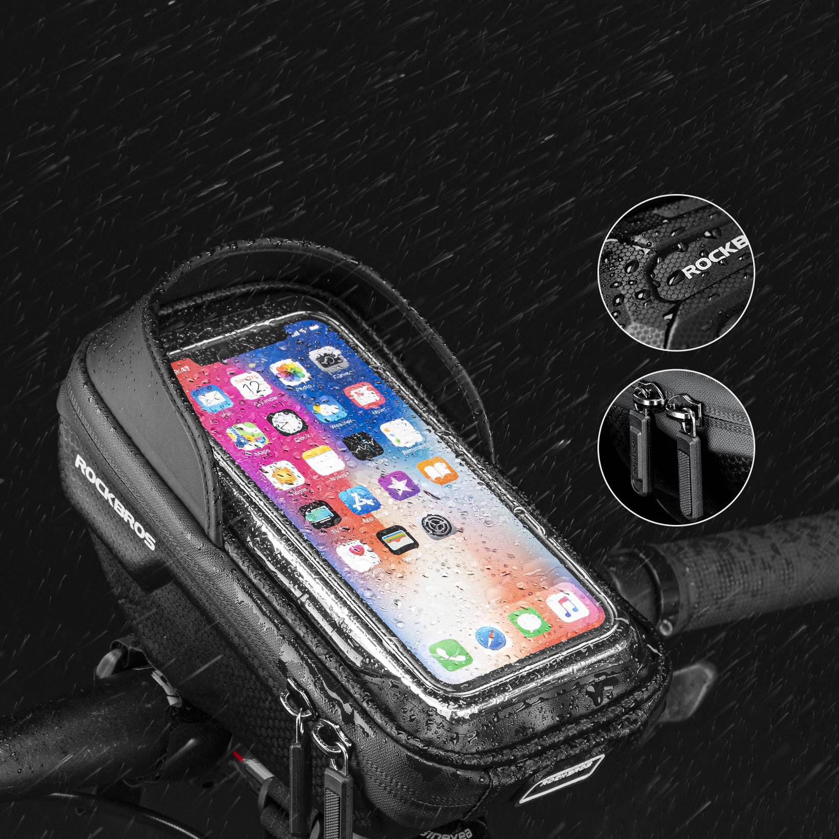 ROCKBROS bicycle handlebar bag mobile phone holder 7c5c2d774370
