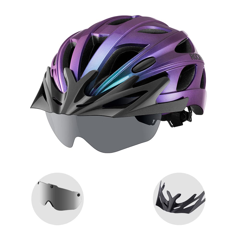 ROCKBROS bicycle helmet with integrated removable  7fe653bdc848