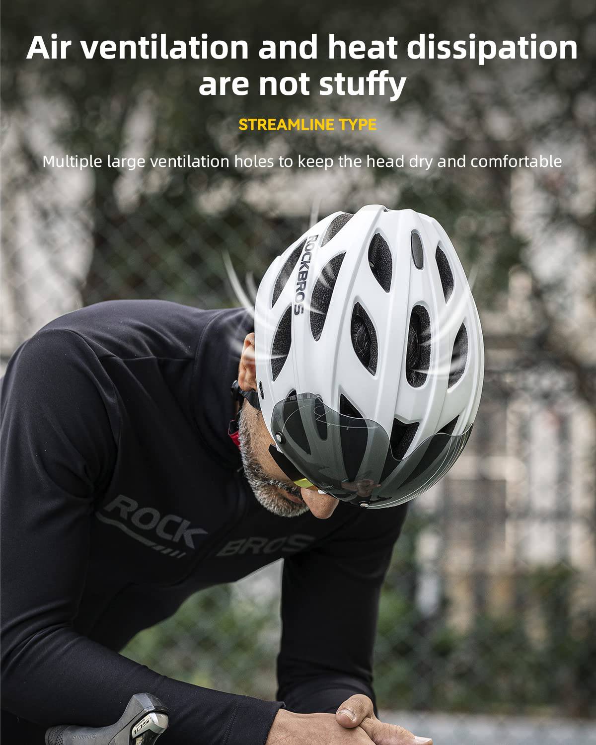 ROCKBROS bicycle helmet with integrated removable  8300c7dfe9c6