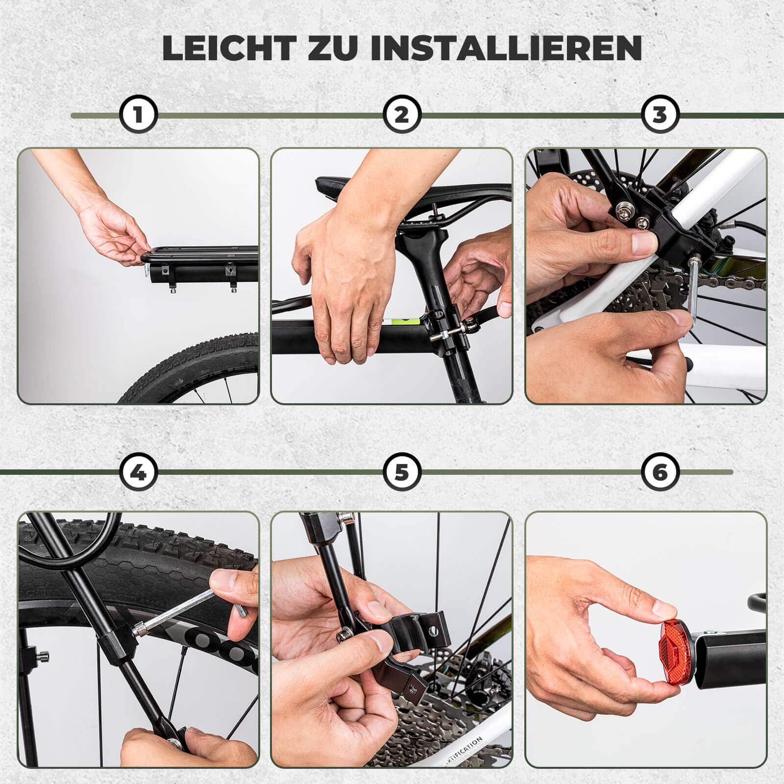 ROCKBROS bicycle luggage rack with reflector and q 62c4425efd02