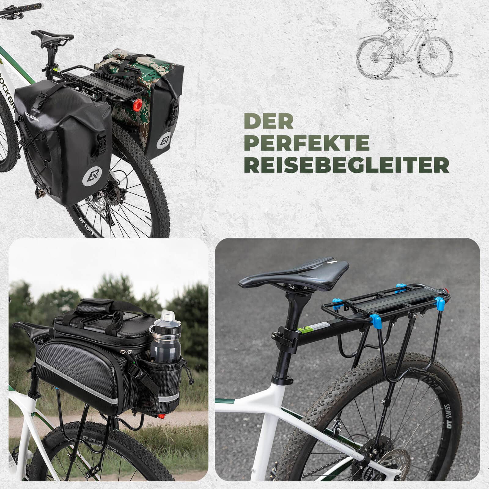 ROCKBROS bicycle luggage rack with reflector and q f73f57c0463c
